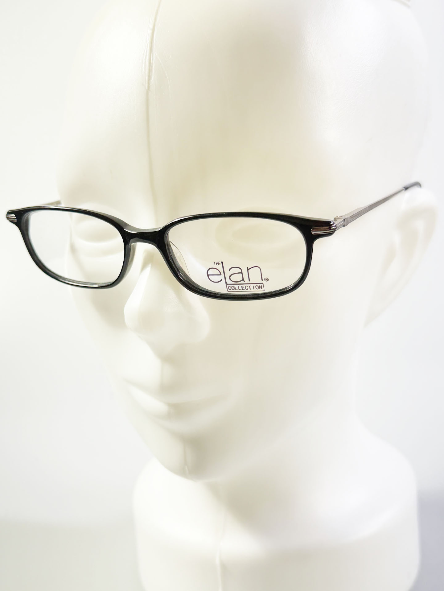 90's ELAN Black Square Horn-Rim Frame Glasses