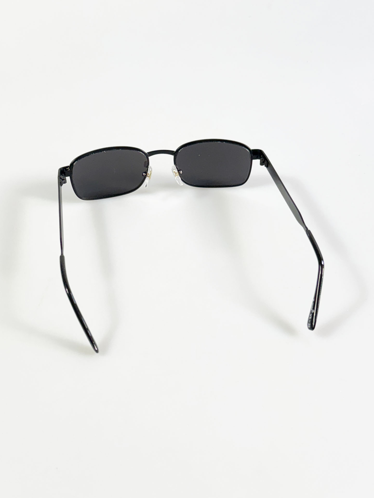 90's JOANNA Black Slim Square Metal Sunglasses