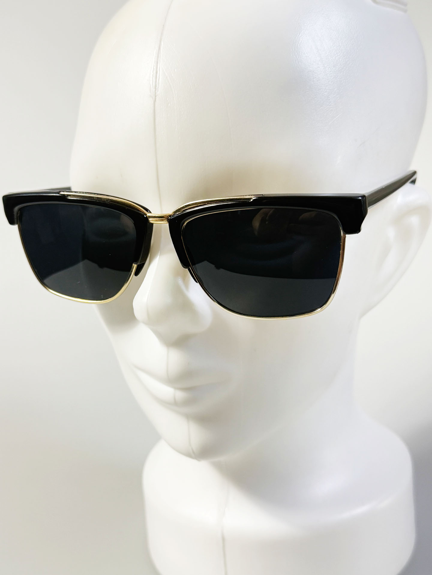 Black&Gold Clubmaster Browline Square Frame Sunglasses