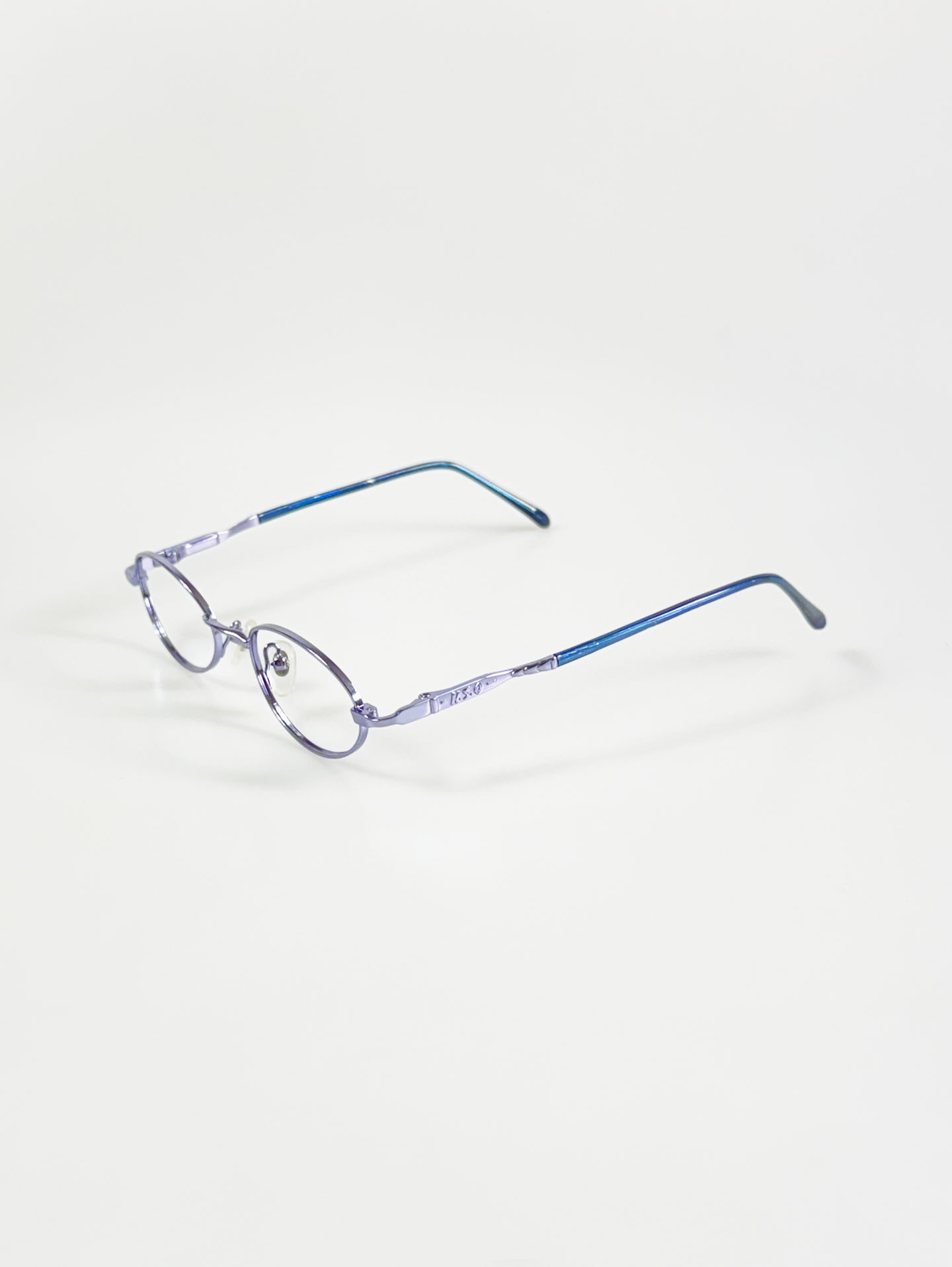 90’s HSO Deep Blue Slim Oval Metal Frame Glasses