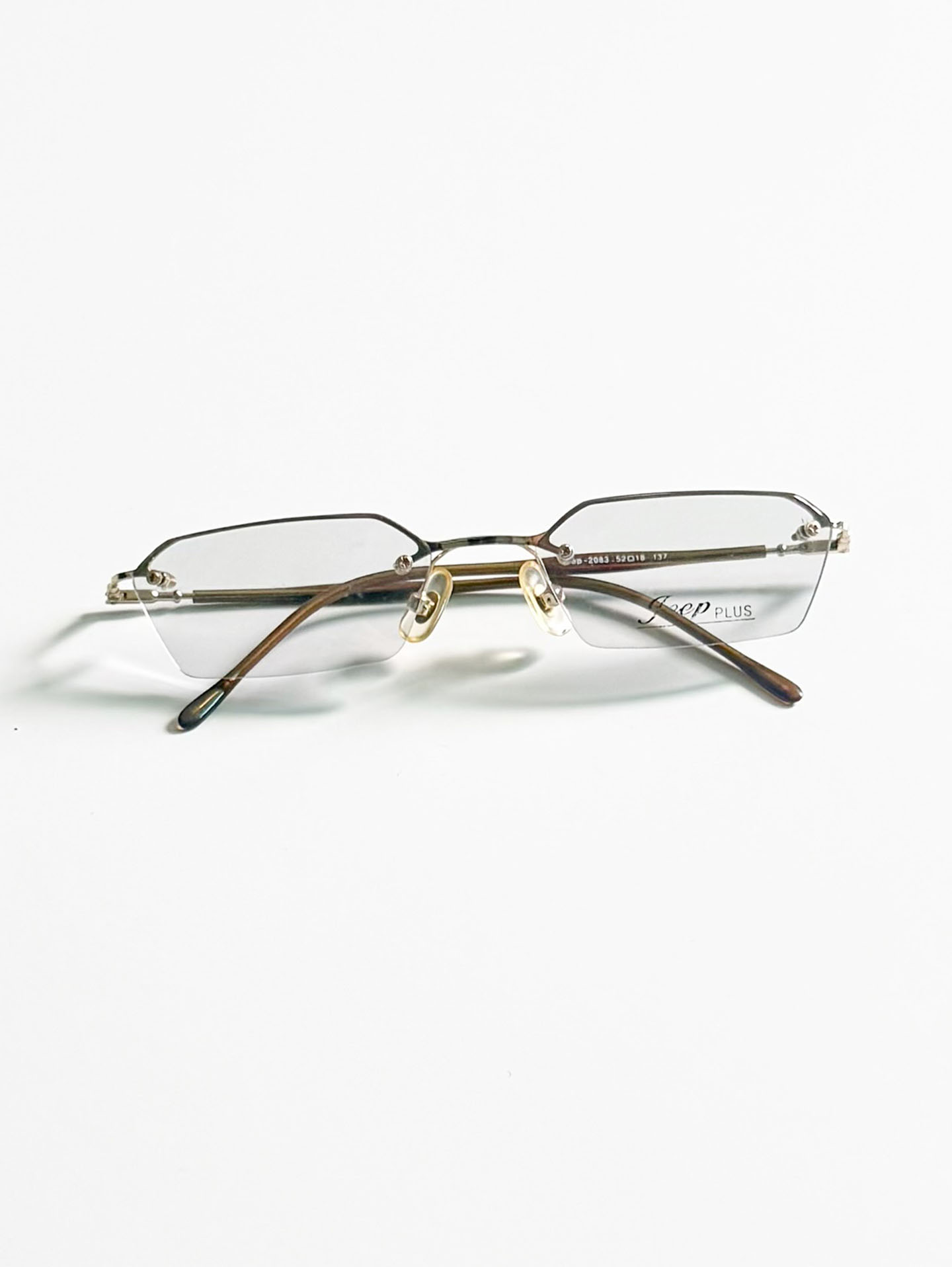 JEEP Gold Rimless Square Metal Glasses
