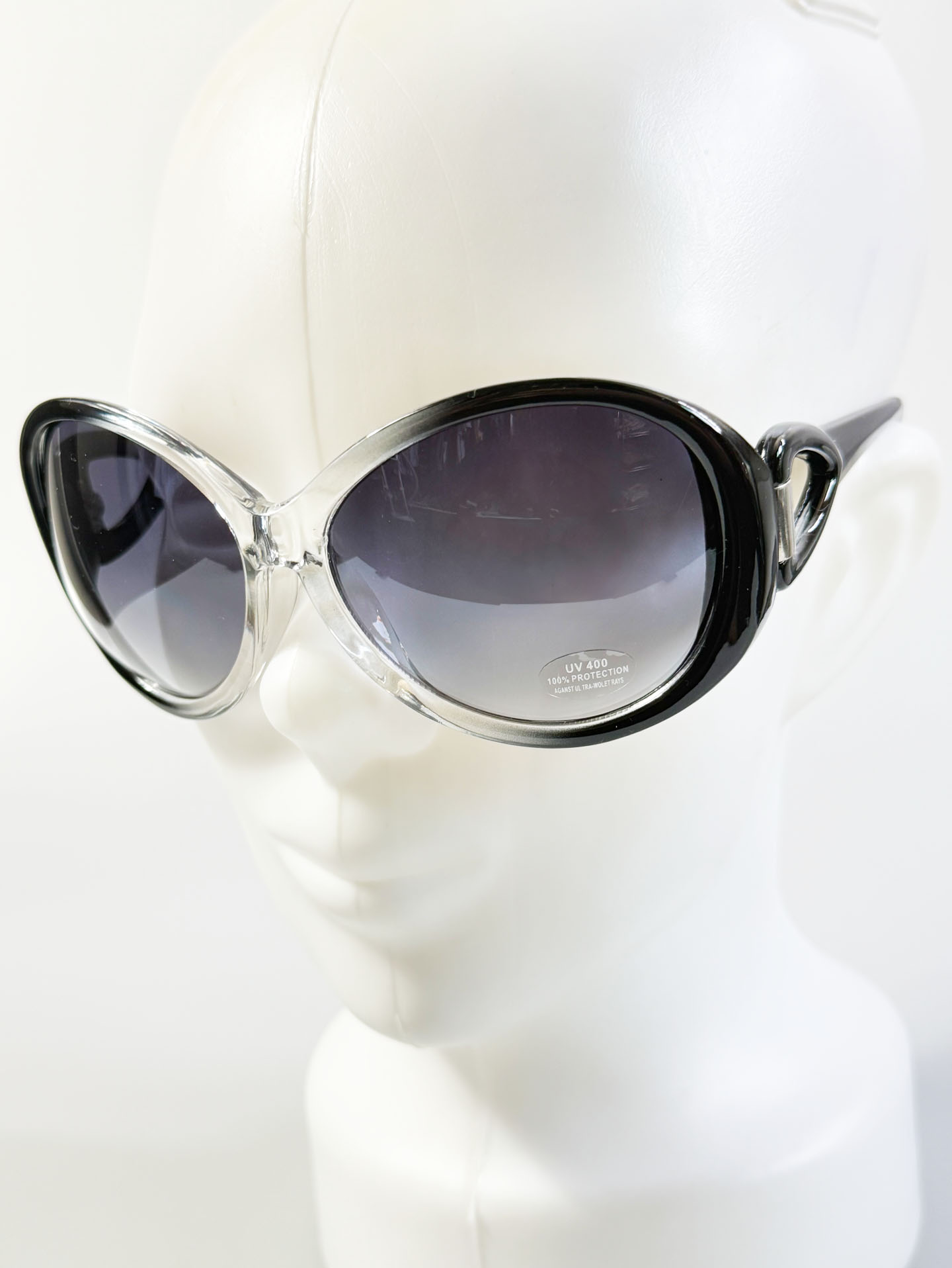 Oversized Bold Oval Two-Tone Sunglasses