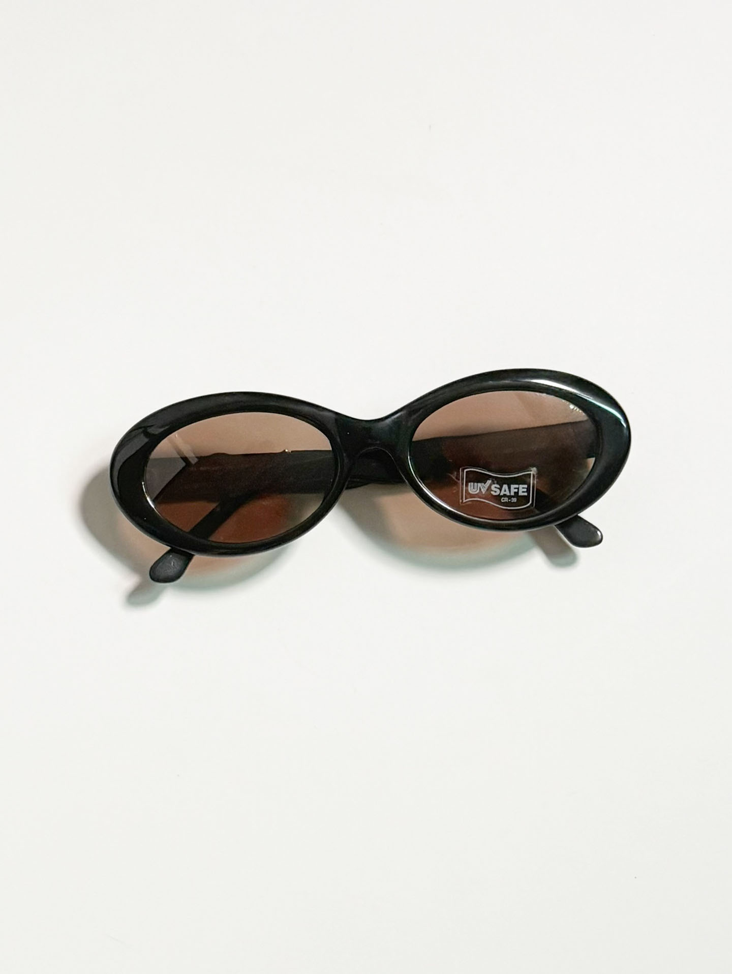 90’s CITY POLICE Black Bold Oval Tinted Sunglasses