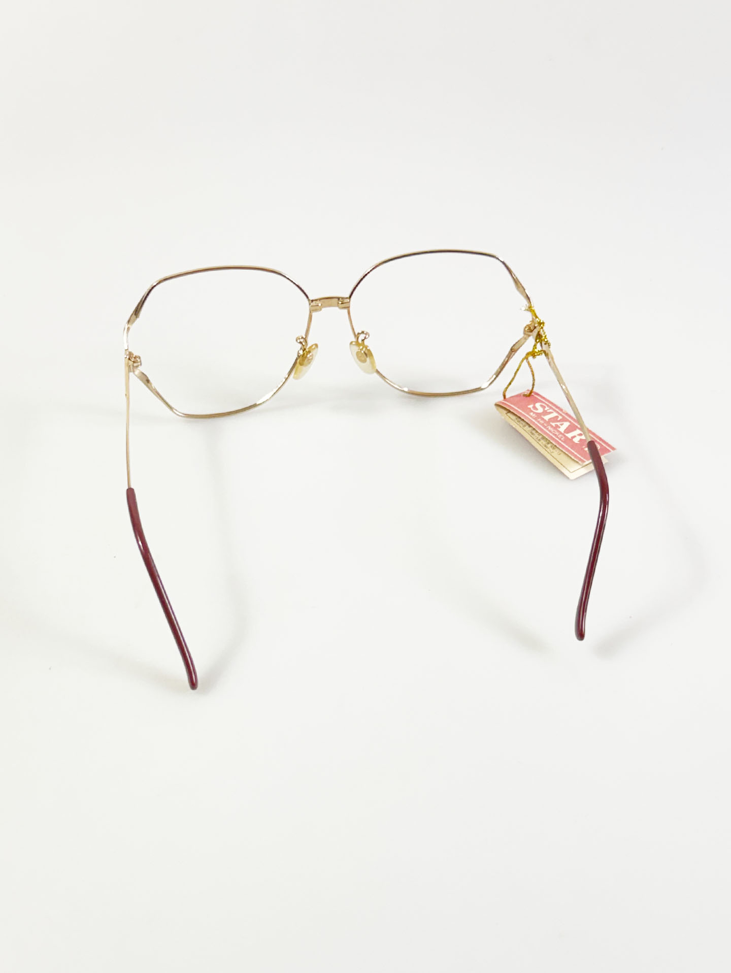90's SJ STAR Gold Octagonal Metal Glasses