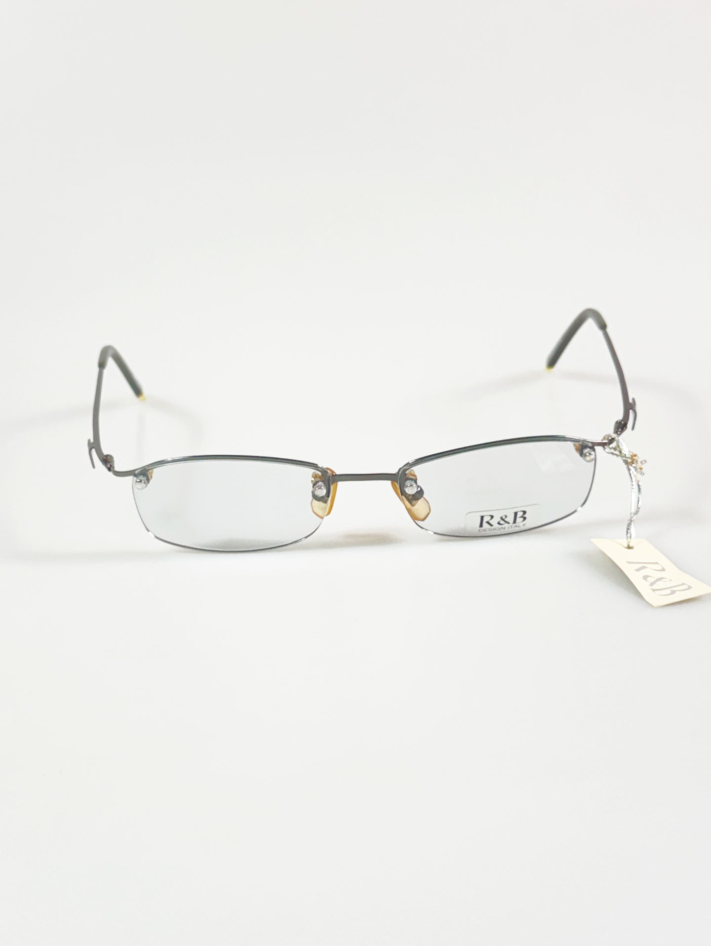 R&B Eyewear Rimless Square Metal Frame Glasses