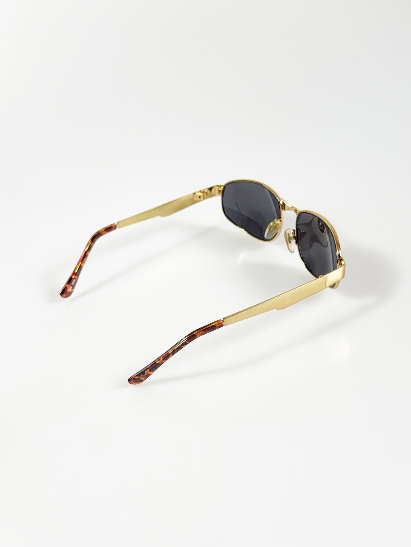 Gold Slim Square Metal Frame Sunglasses