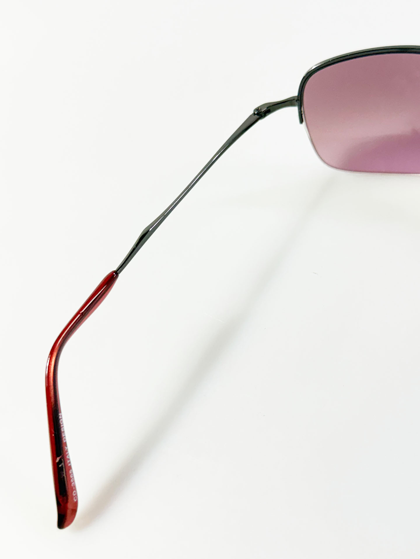 Semi-Rimless Square Metal Tint Sunglasses