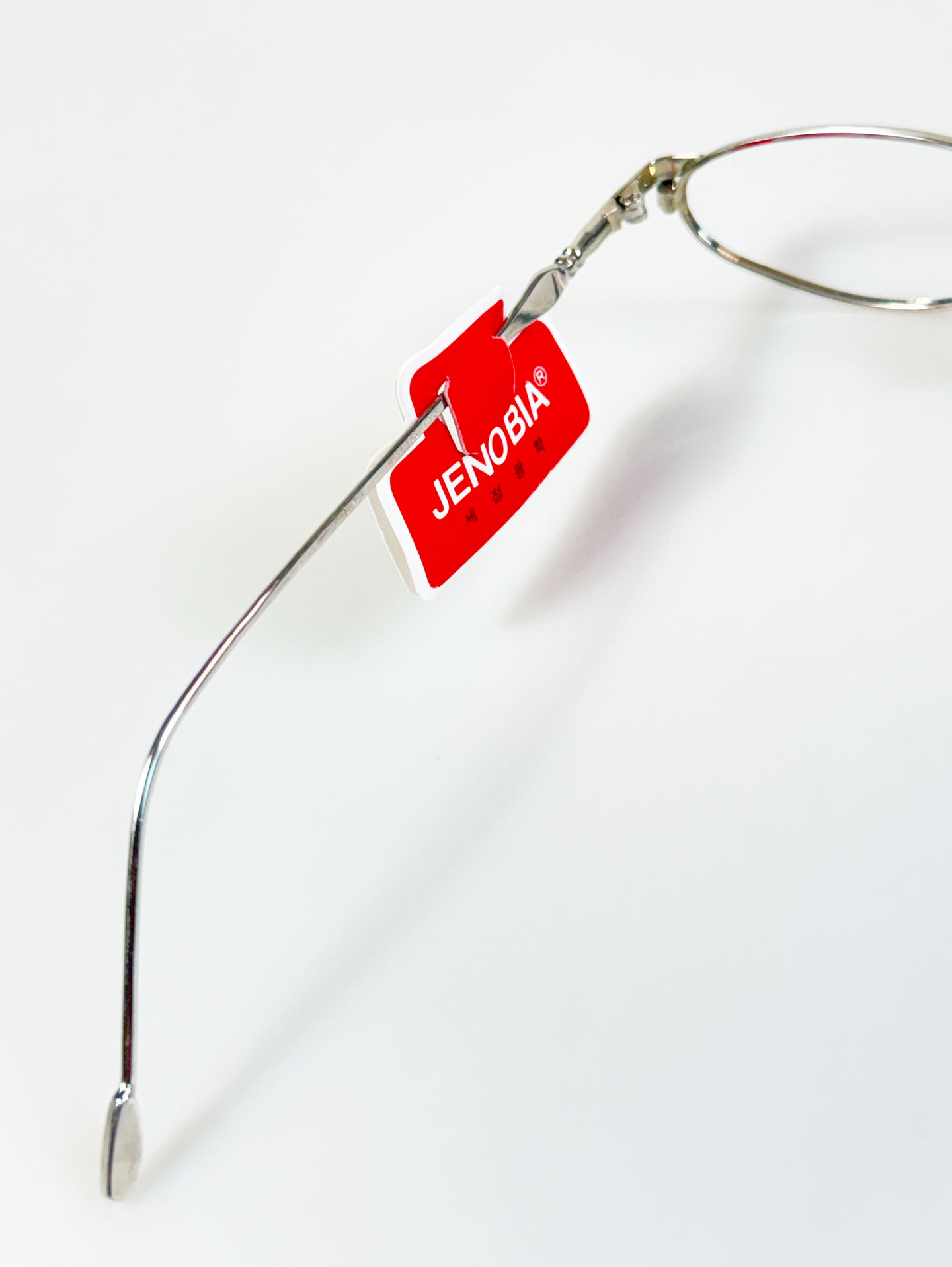 90’s JENOBIA Silver Slim Oval Metal Frame Glasses