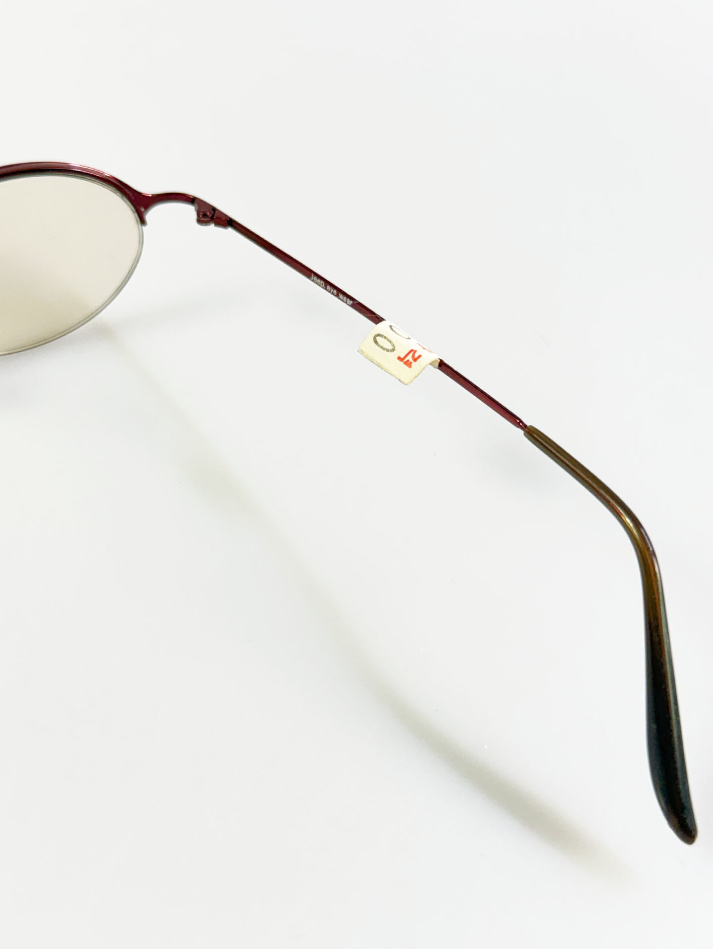JEEP Burgundy Half-Rim Oval Metal Glasses