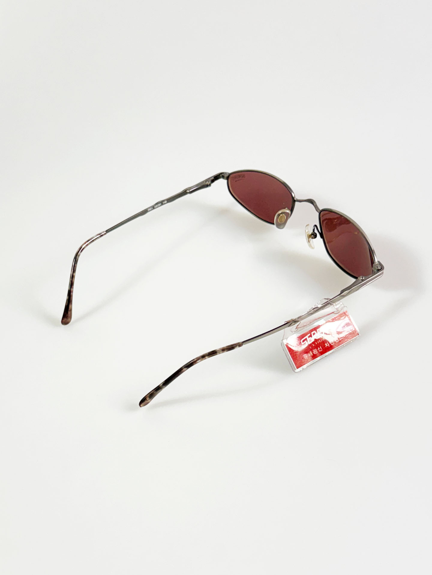 90's SERENO Silver Tone Slim Oval Metal Tint Sunglasses