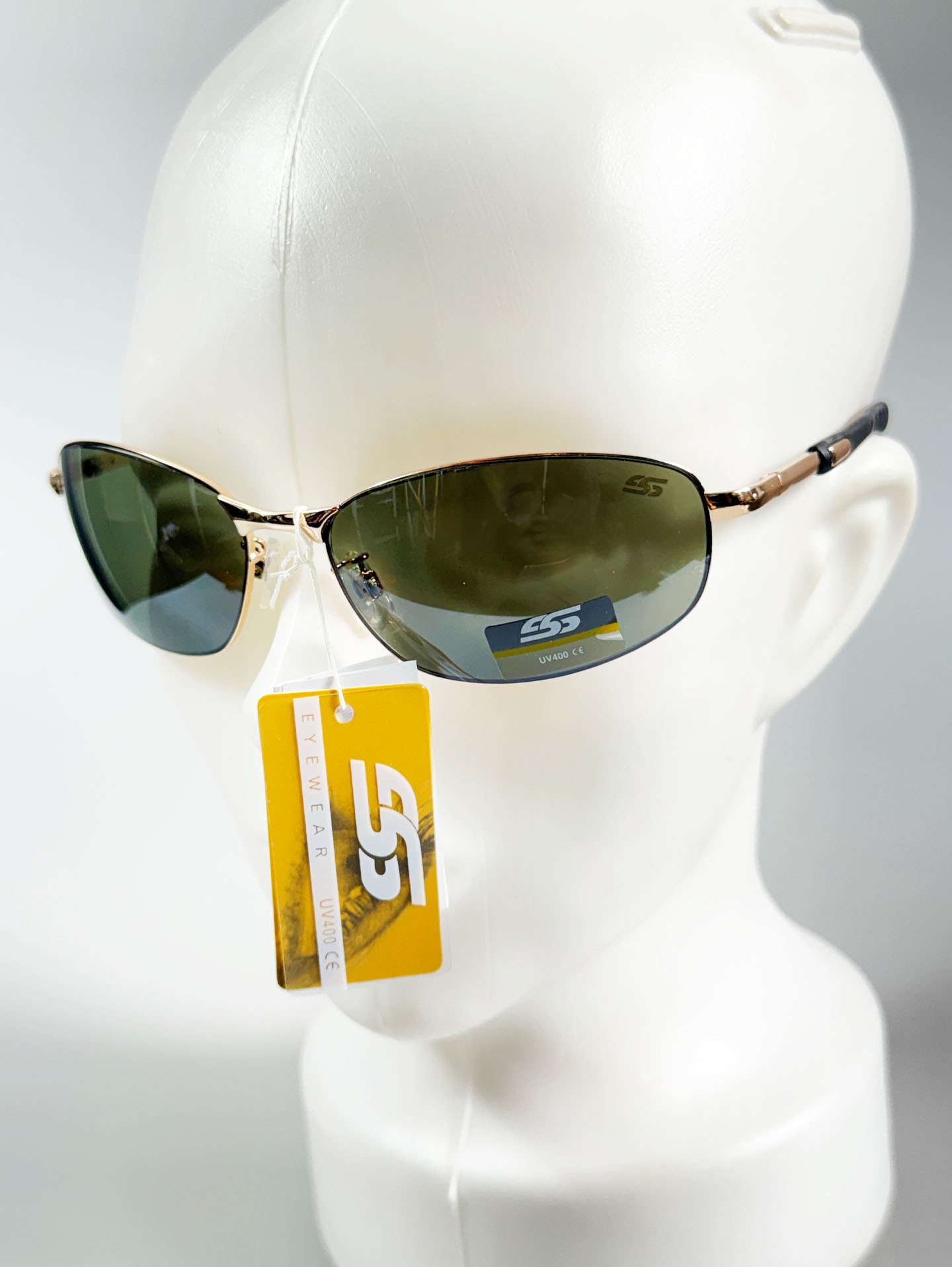SS EYEWEAR Gold Slim Square Metal Sunglasses