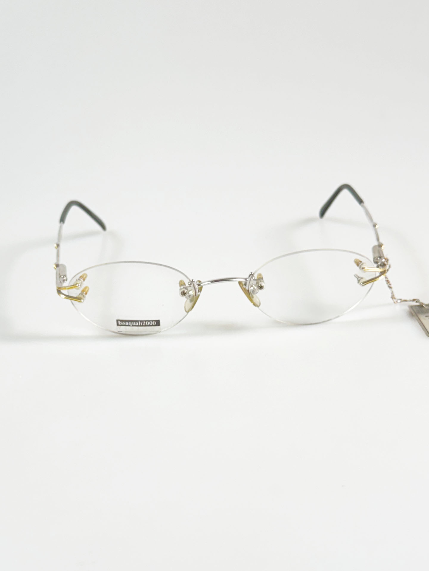 Issaquah2000 Silver&Gold Rimless Oval Metal Frame Glasses