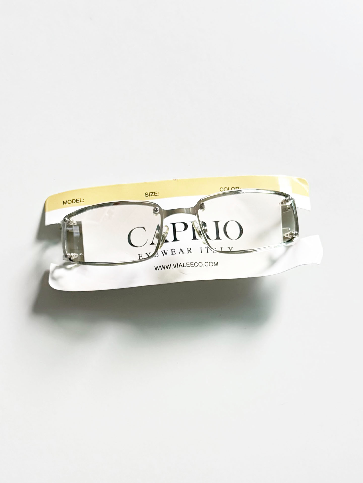 CAPRIO Rimless Square Metal Tinted Sunglasses