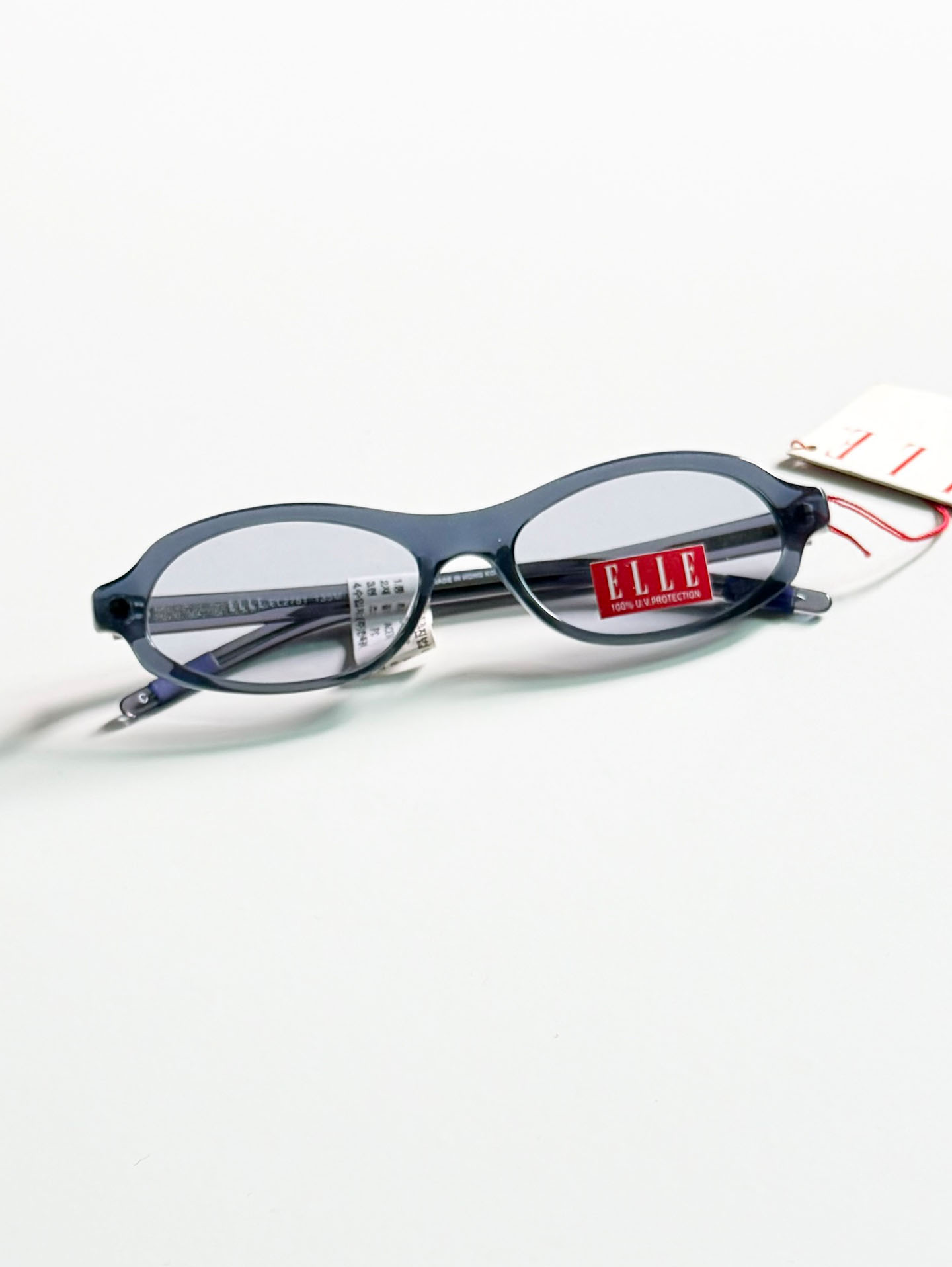 ELLE Translucent Blue Oval Frame Tint Sunglasses