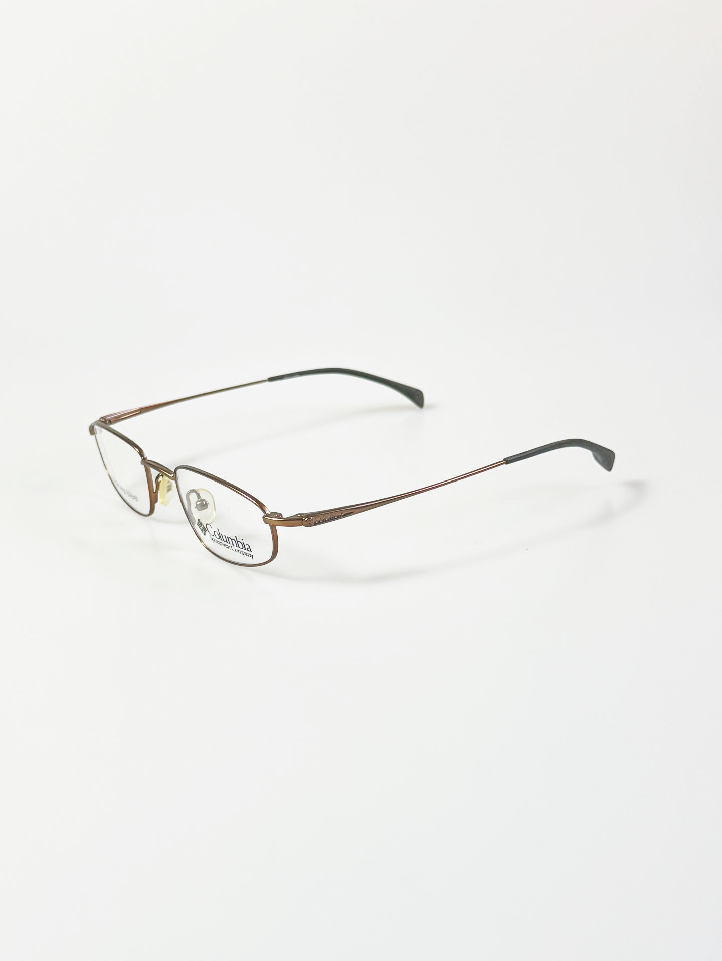 Columbia Slim Square Brown Metal Frame Glasses