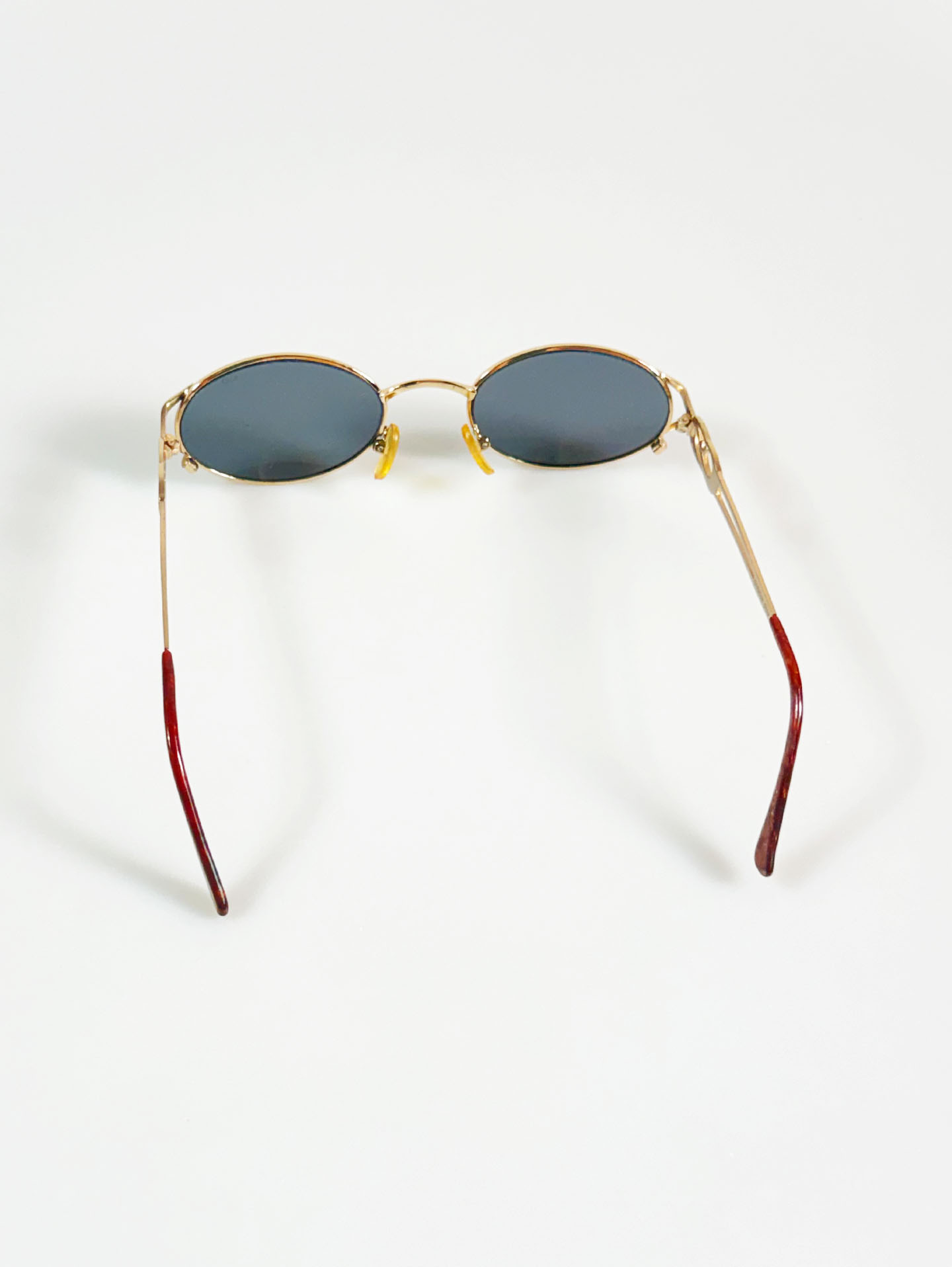 Gold Slim Oval Metal Frame Sunglasses