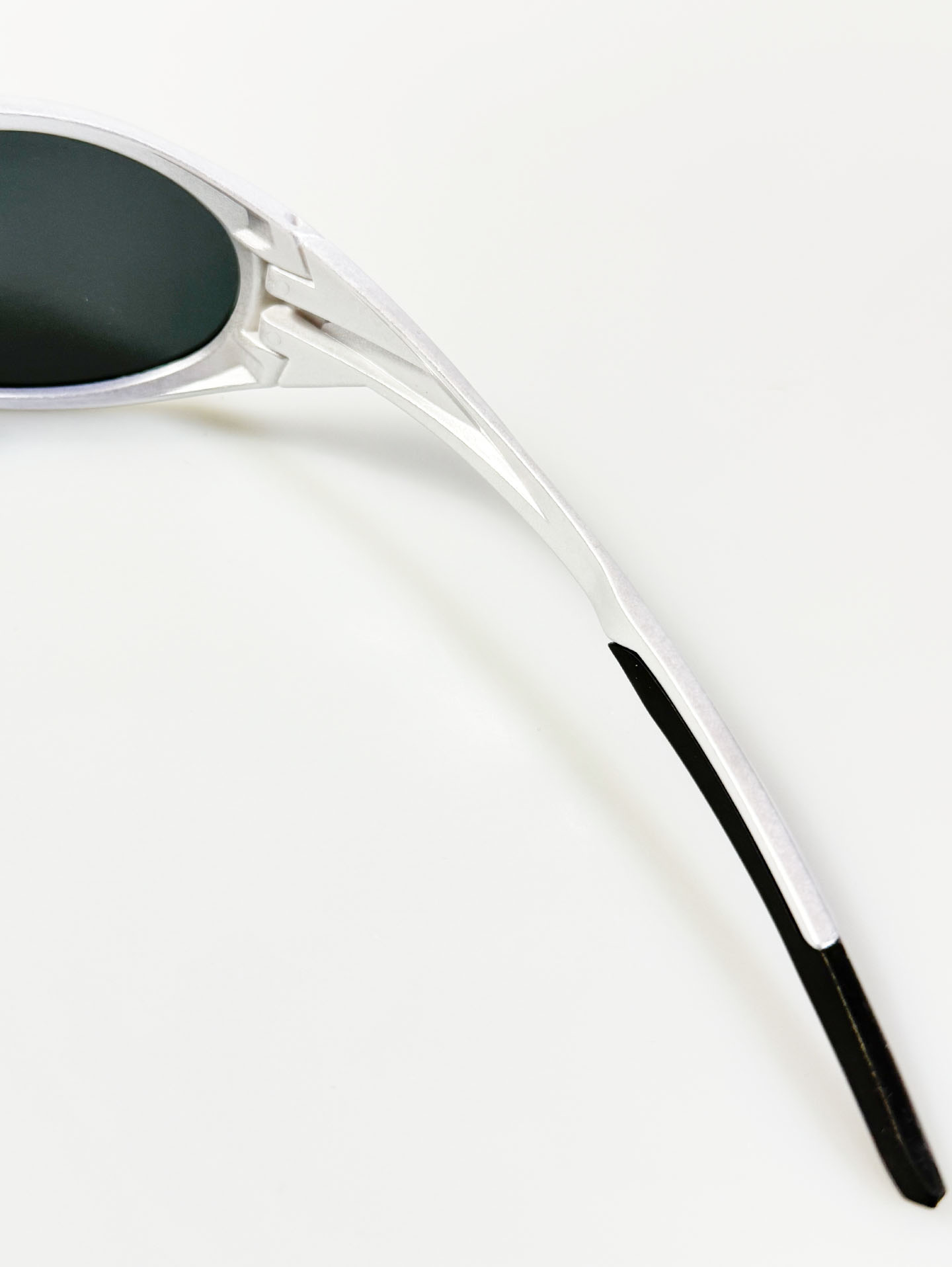 Silver Wraparound Oval Acetate Sport Sunglasses