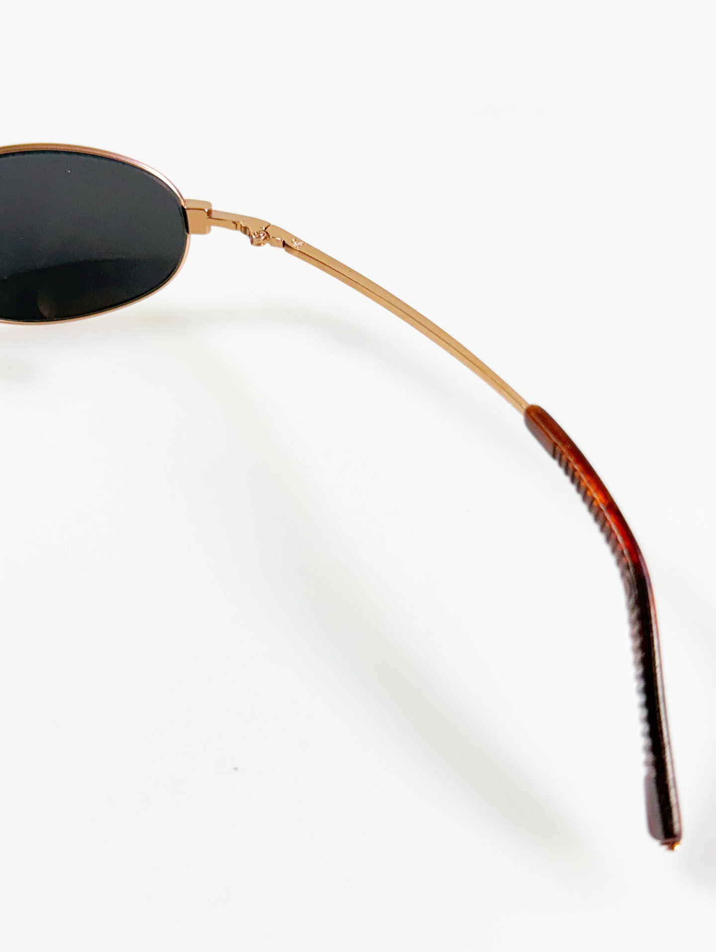 90's JOANNA Rose Gold Slim Oval Metal Sunglasses