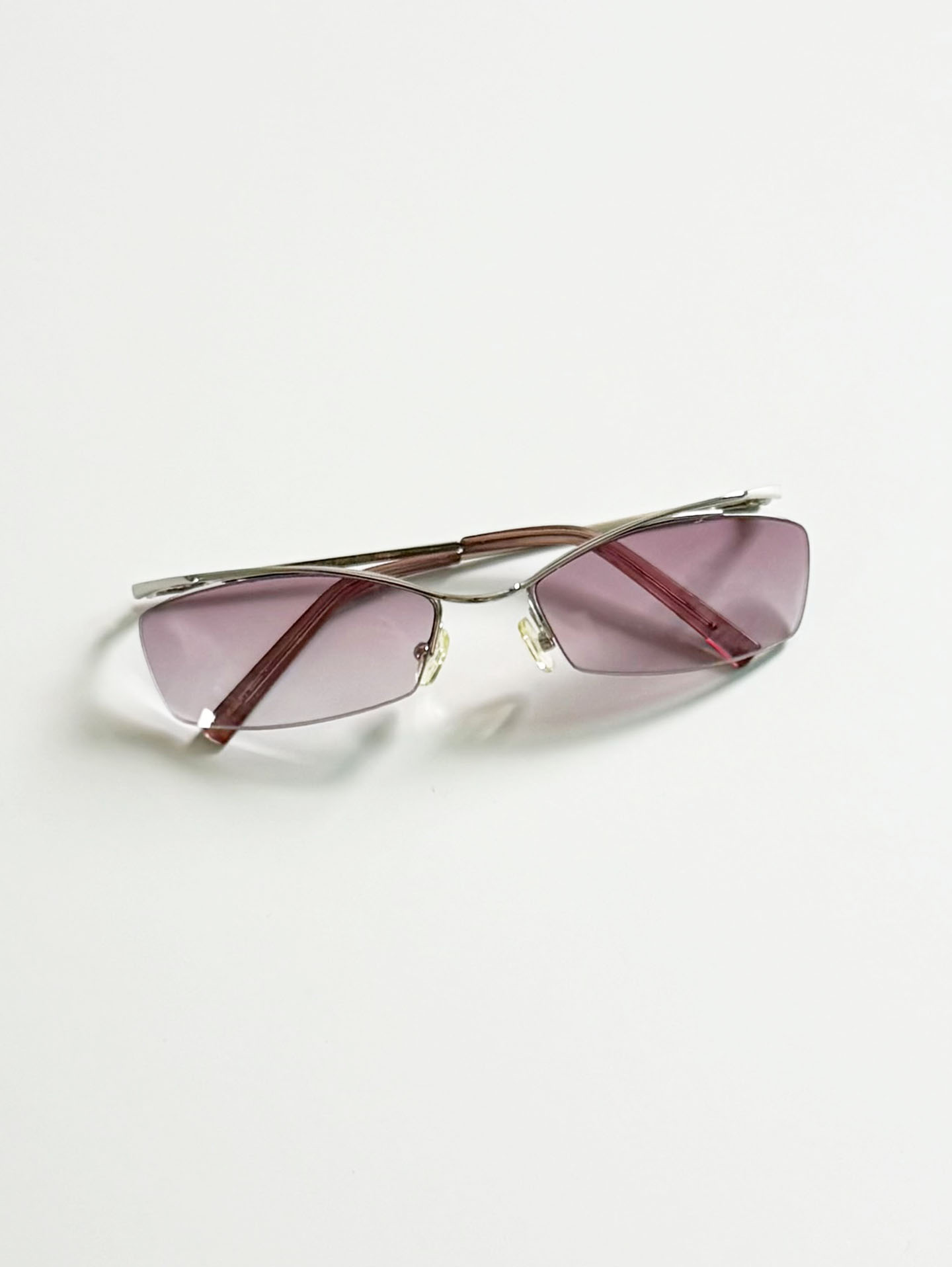 CAPRIO Semi-Rimless Square Metal Tint Sunglasses