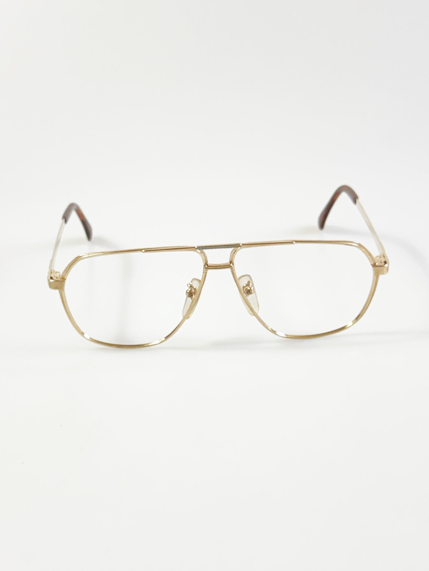 90's TECHNOS Gold Titanium Square Boeing Metal Glasses
