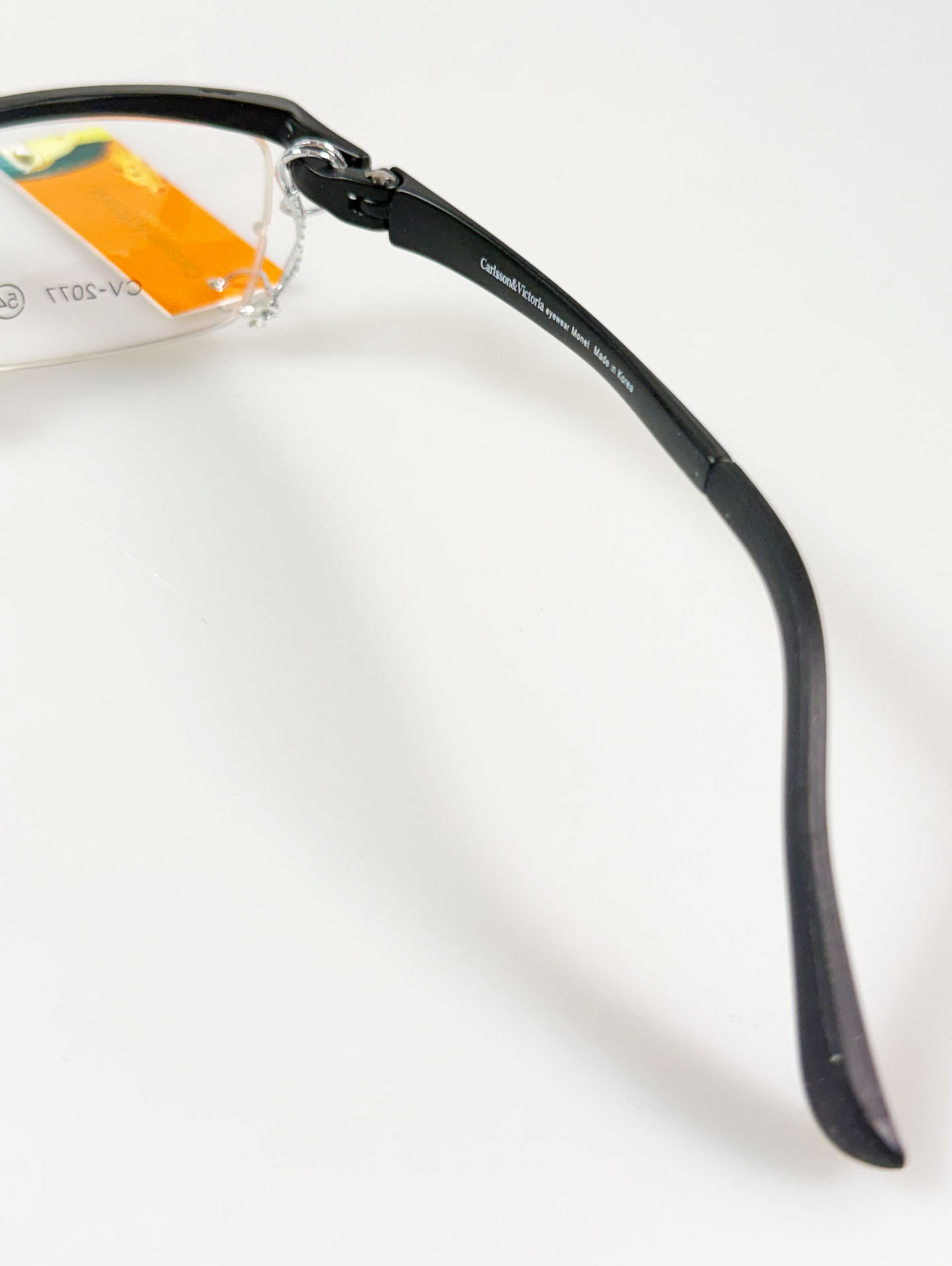 CARLSSON & VICTORIA Black Square Half-Rim Glasses