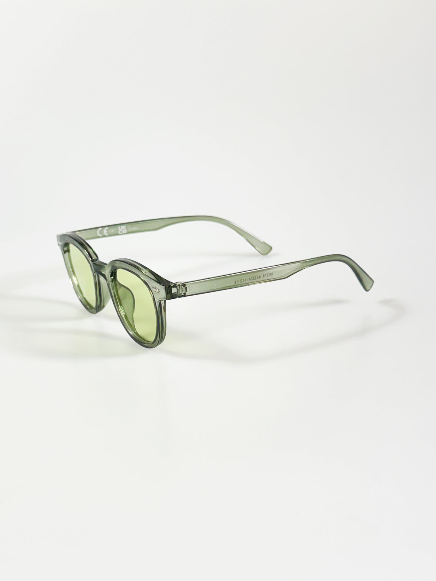 Smoke Olive Clear Bold Round Frame Tint Sunglasses