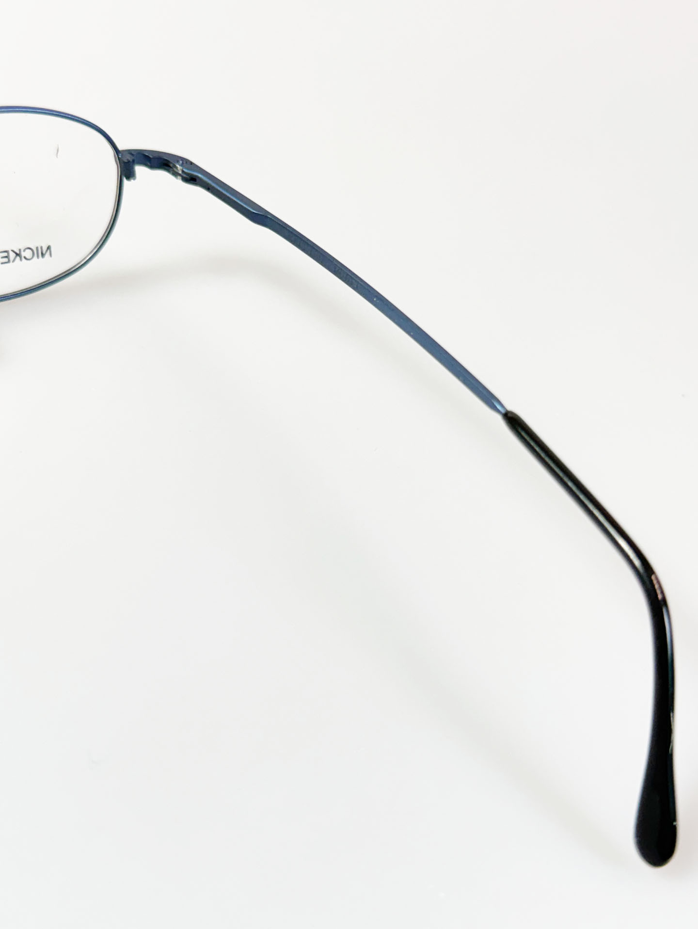 90's KALEIDO Slim Oval Blue Metal Frame Glasses