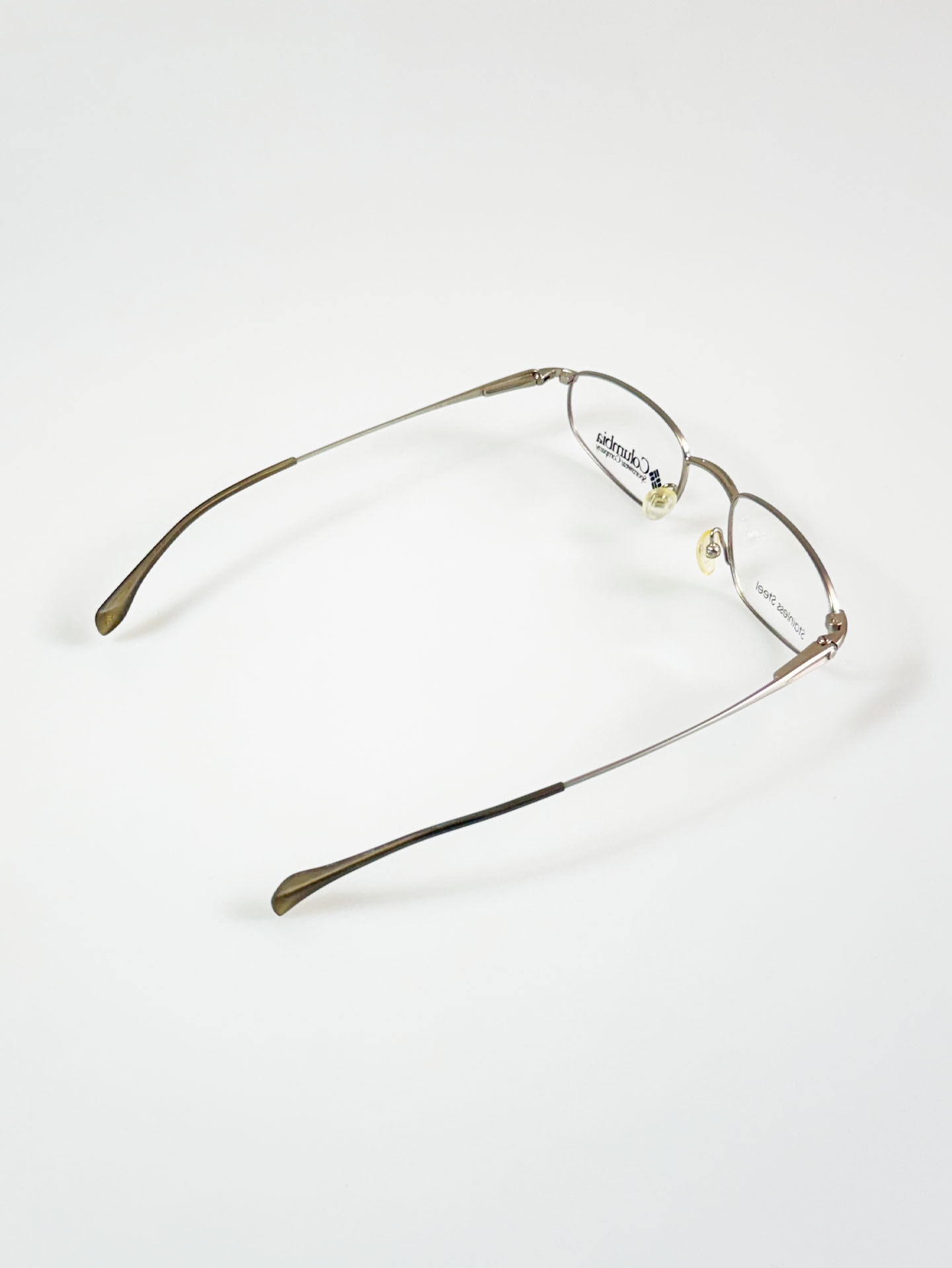 Columbia Silver Slim Square Metal Frame Glasses