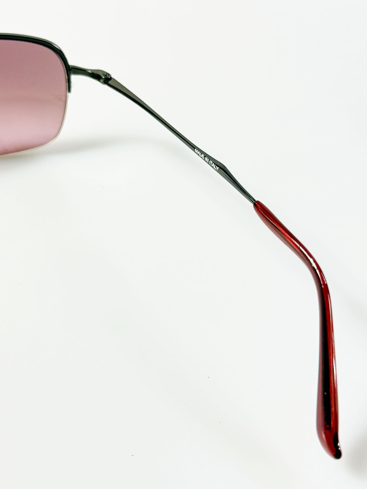 Semi-Rimless Square Metal Tint Sunglasses