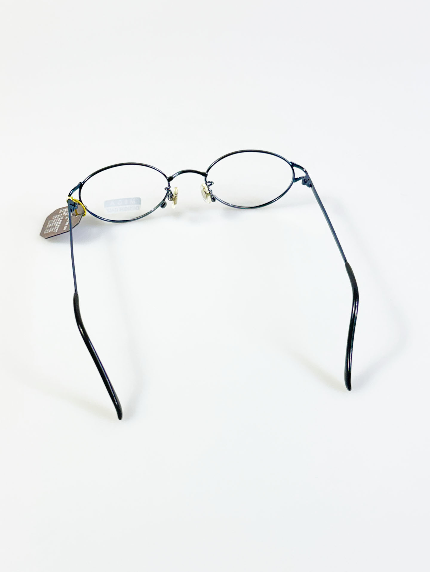 MEGA Deep Blue Slim Oval Metal Frame Glasses