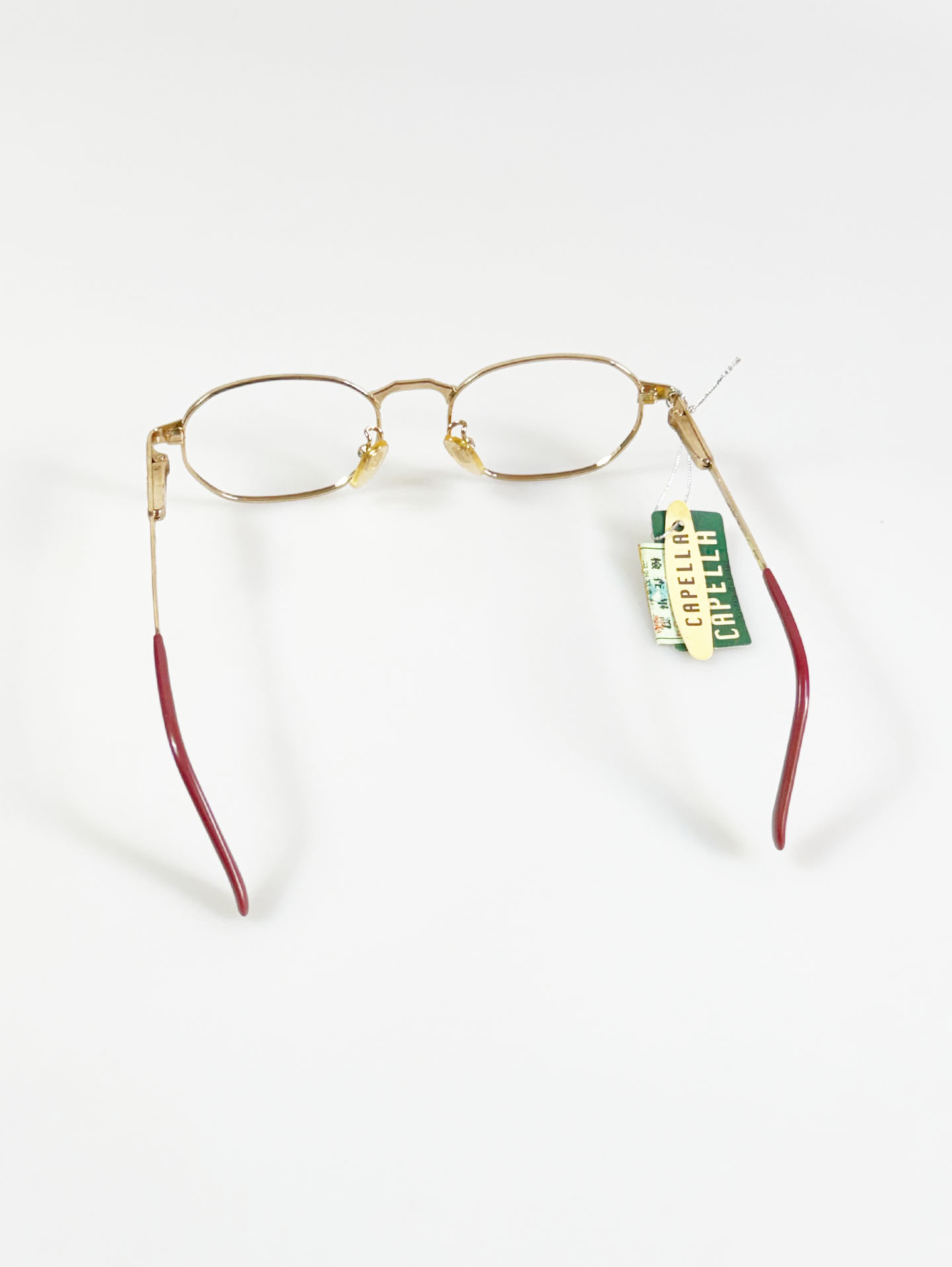 90’s CAPELLA Gold Slim Square Metal Frame Glasses