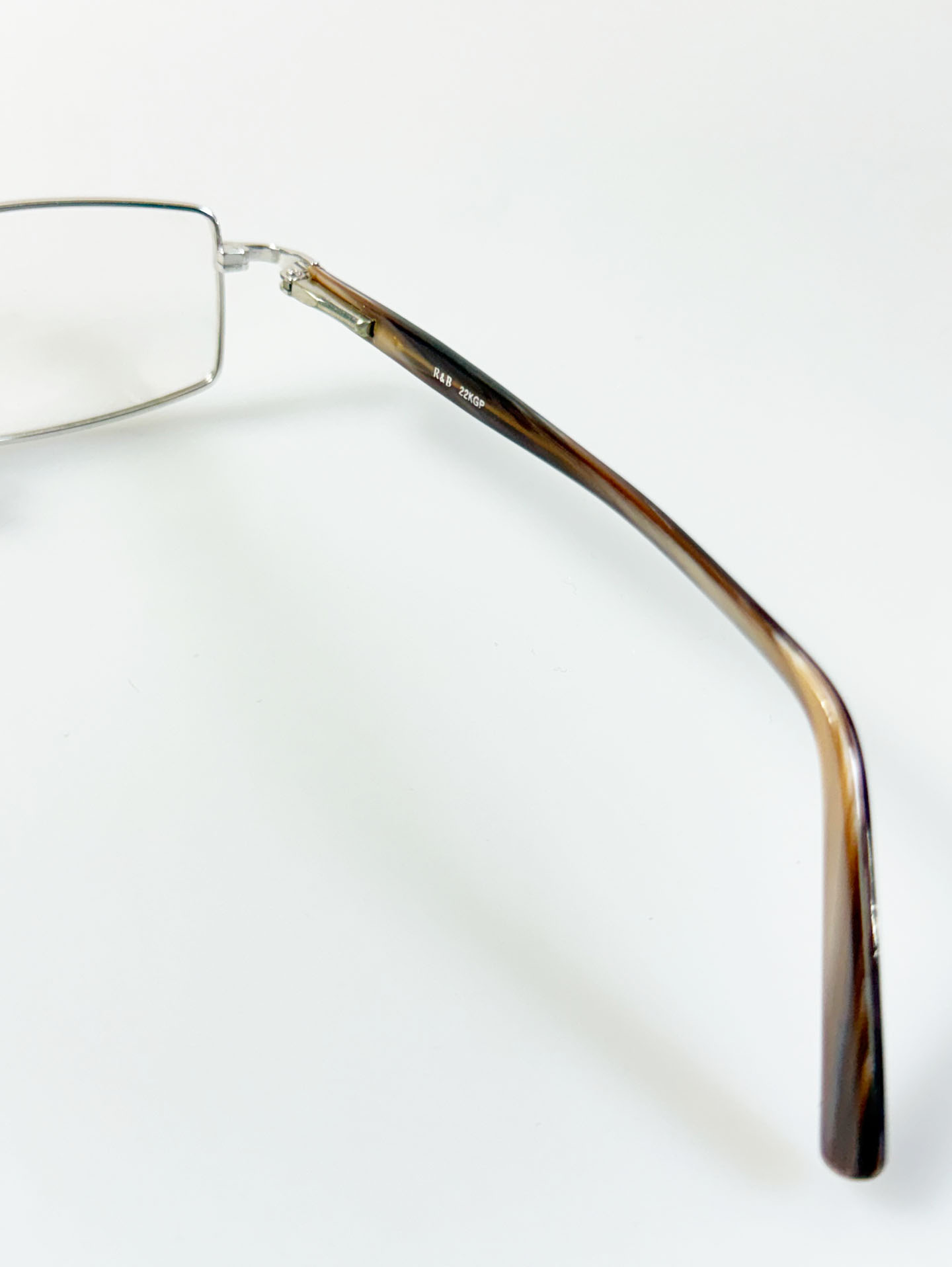 R&B Eyewear Silver Slim Square Metal Glasses