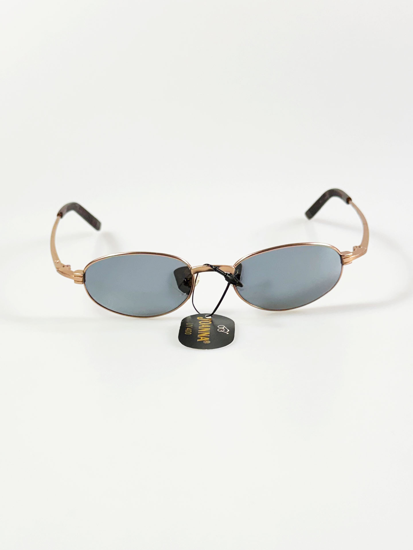 90's JOANNA Rose Gold Slim Oval Metal Sunglasses