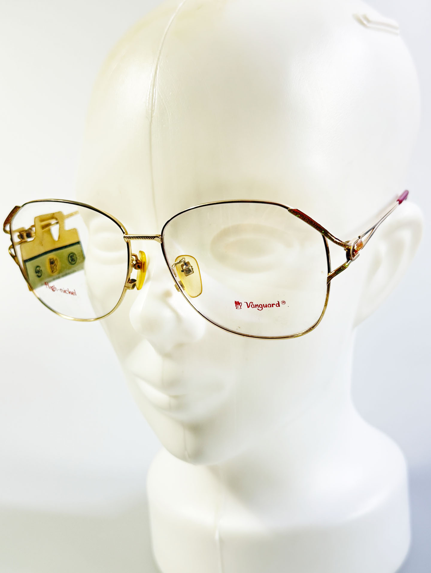 80's Vanguard Gold Geometric Metal Frame Glasses