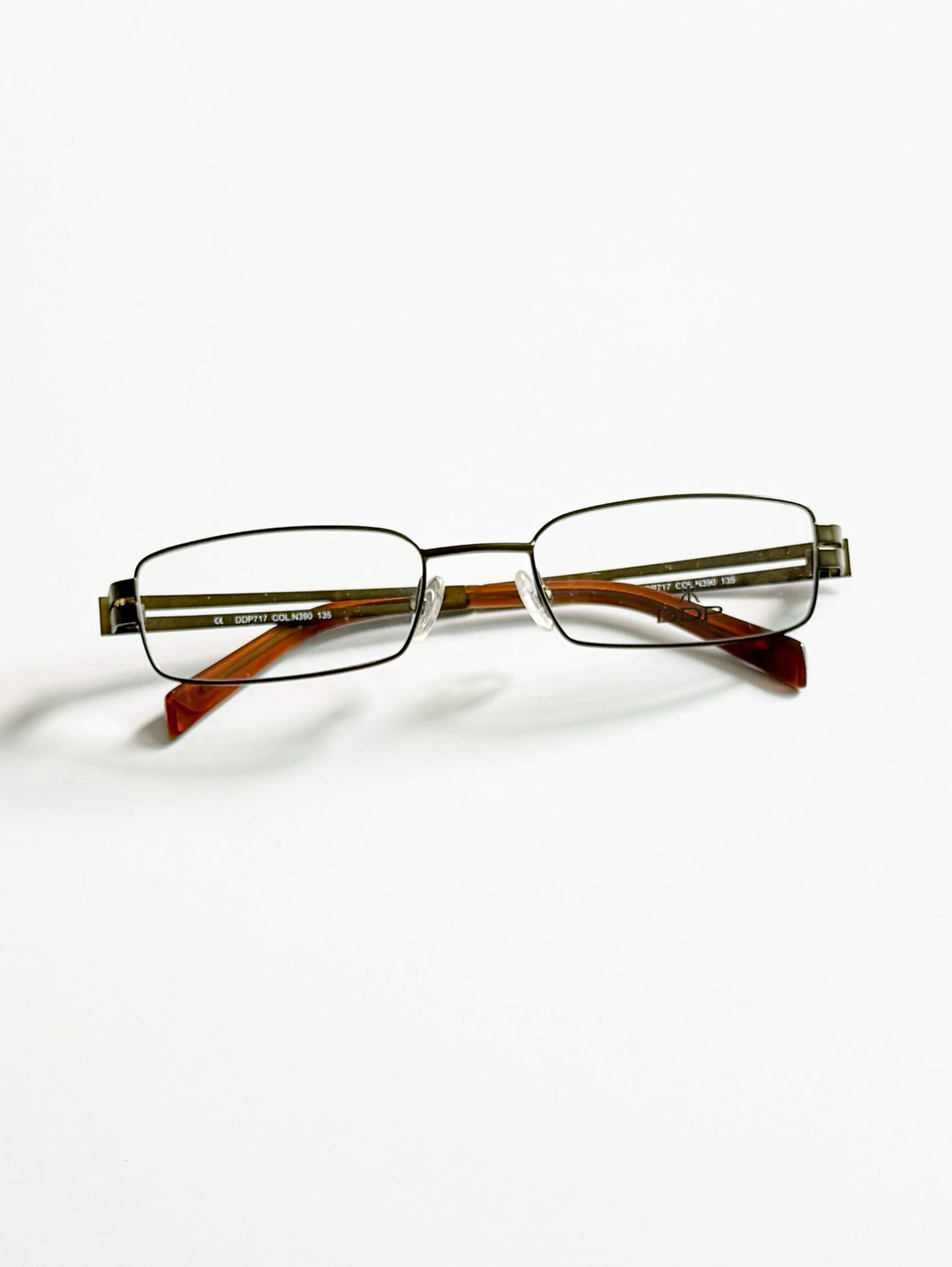 90's DDP Bronze Slim Square Metal Frame Glasses