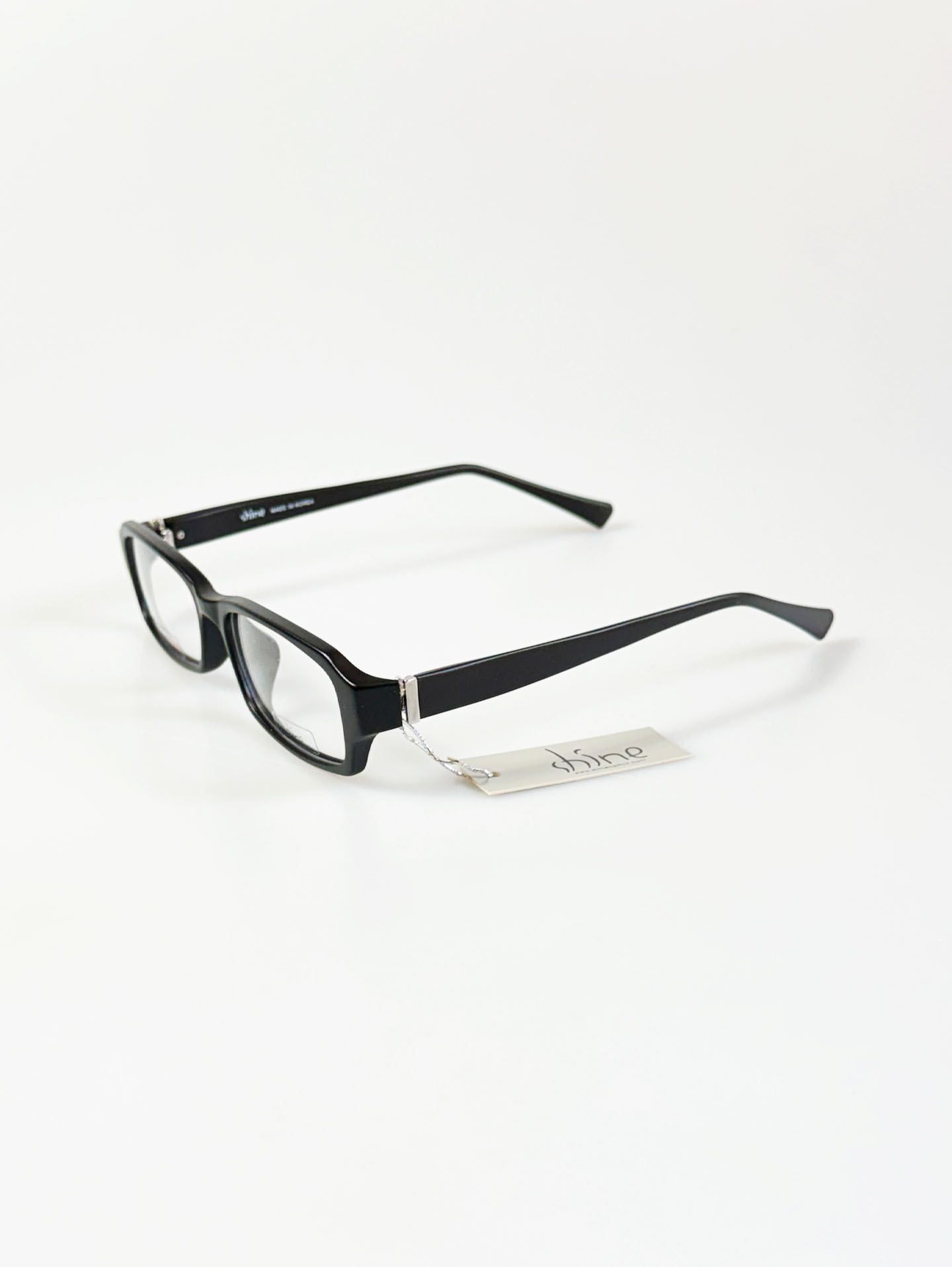 SHINE Matte Black Square Horn-Rim Glasses