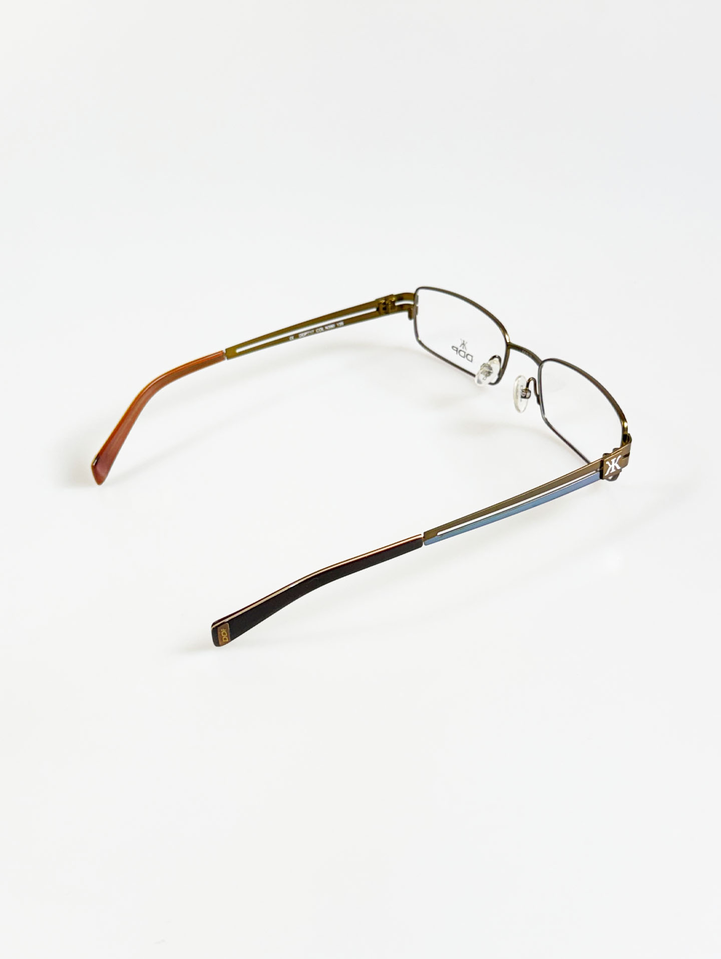 90's DDP Bronze Slim Square Metal Frame Glasses