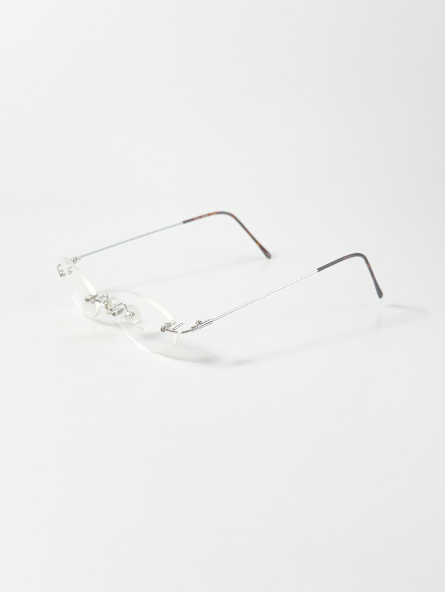 WINS Silver Rimless Oval Metal Frame Glasses