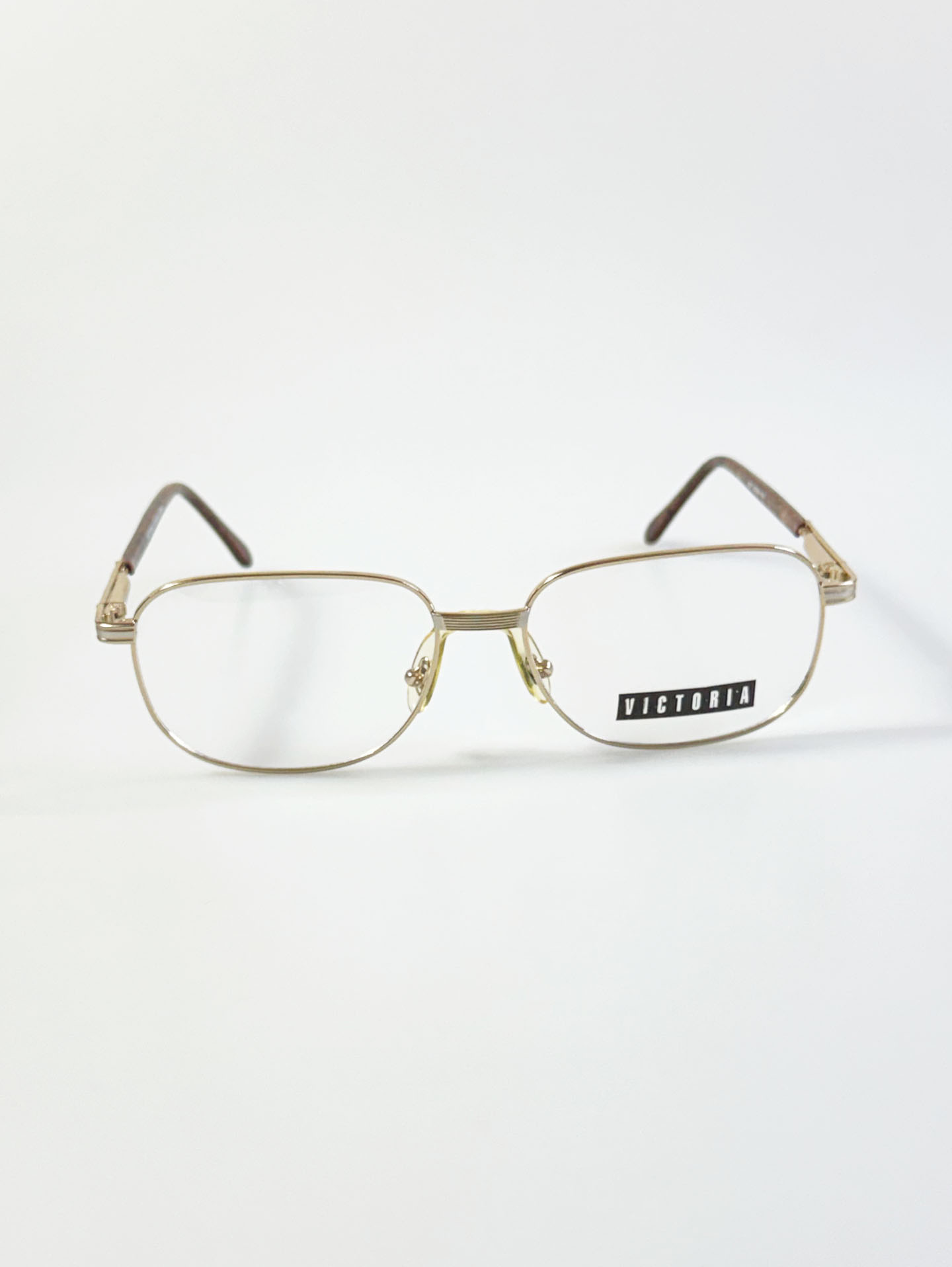90's VICTORIA Gold Classic Square Metal Glasses