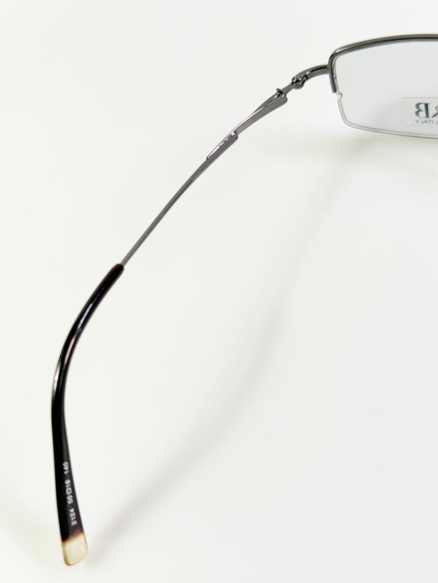 R&B Eyewear Half-Rim Square Gunmetal Frame Glasses