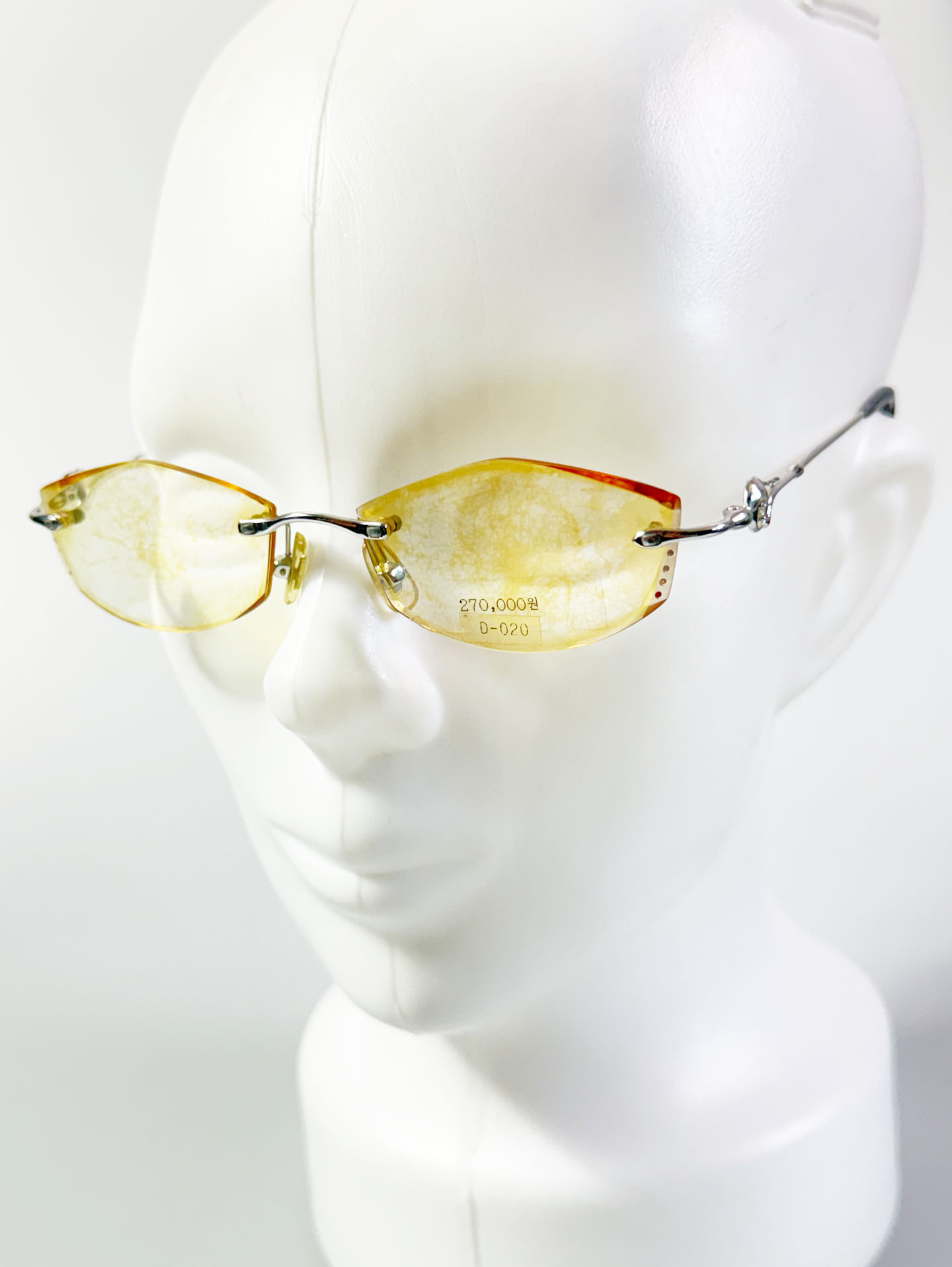 90’s DOMODACHI Silver Titanium Rimless Oval Frame Glasses
