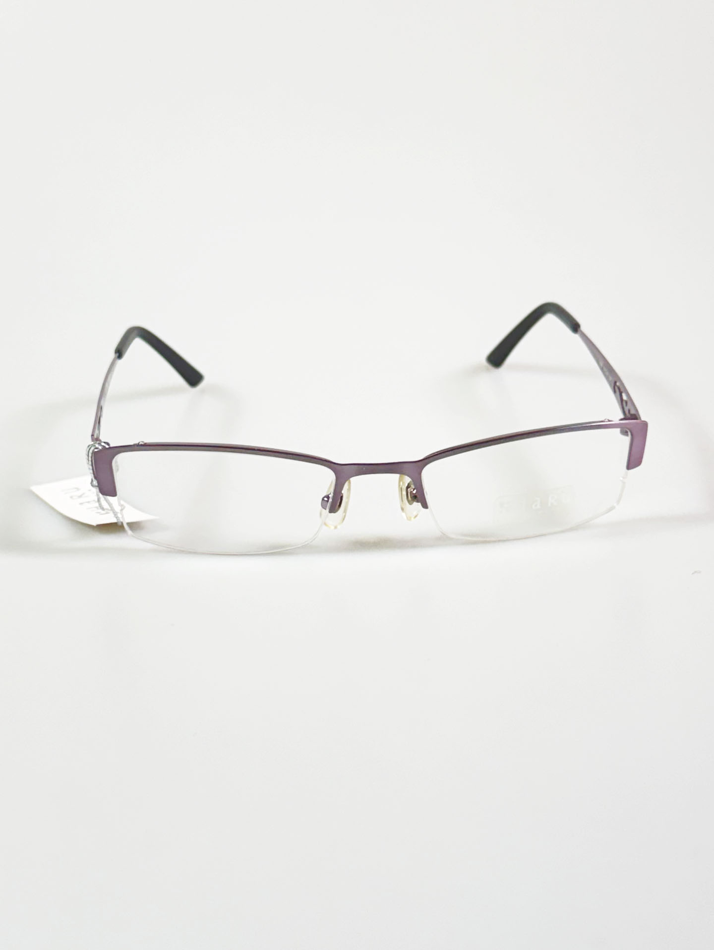 HARU Semi-Rimless Purple Square Metal Frame Glasses