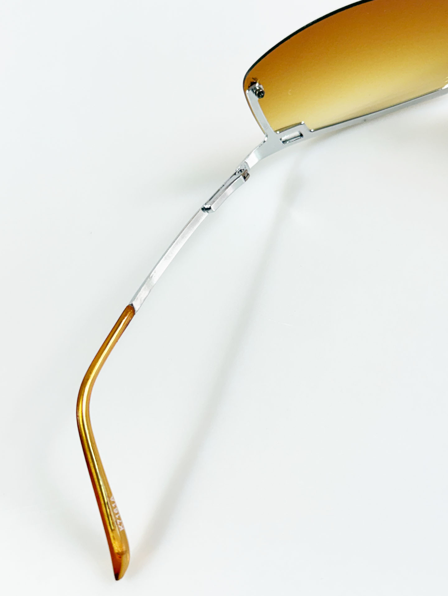Rimless Shield Square Metal Tint Sunglasses