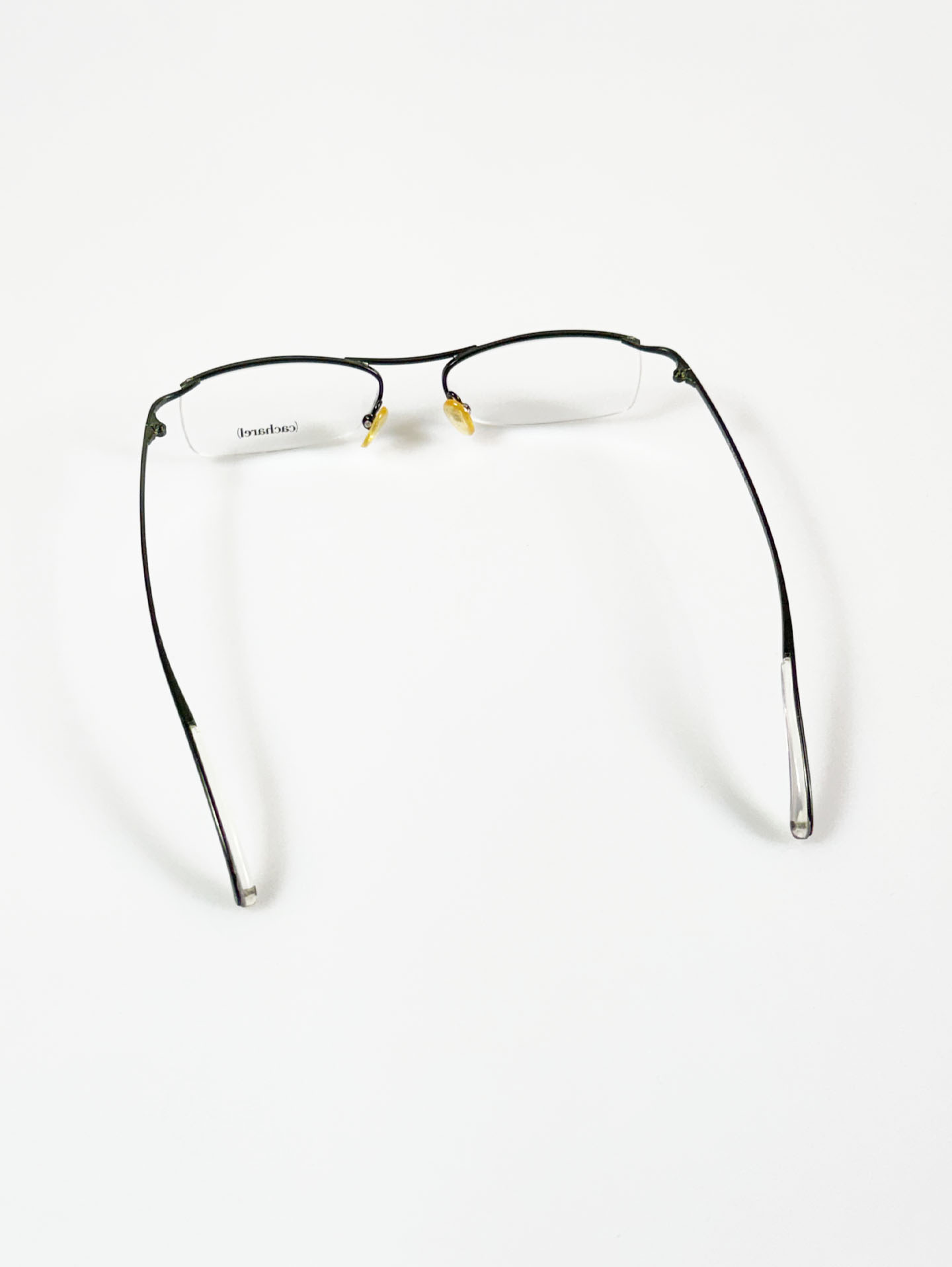 Cacharel Black Square Half-Rim Metal Frame Glasses