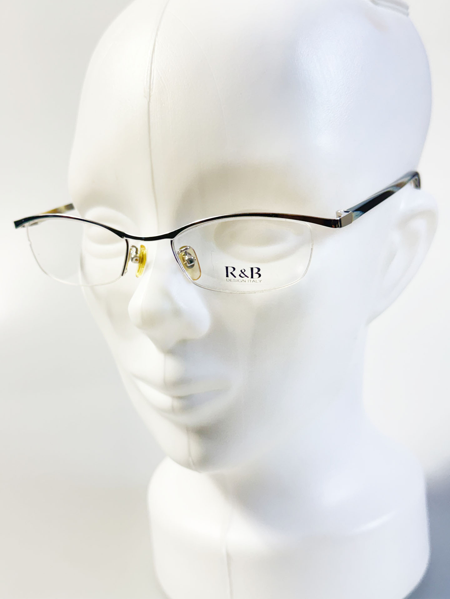 R&B Eyewear Silver Half-Rim Metal Frame Glasses