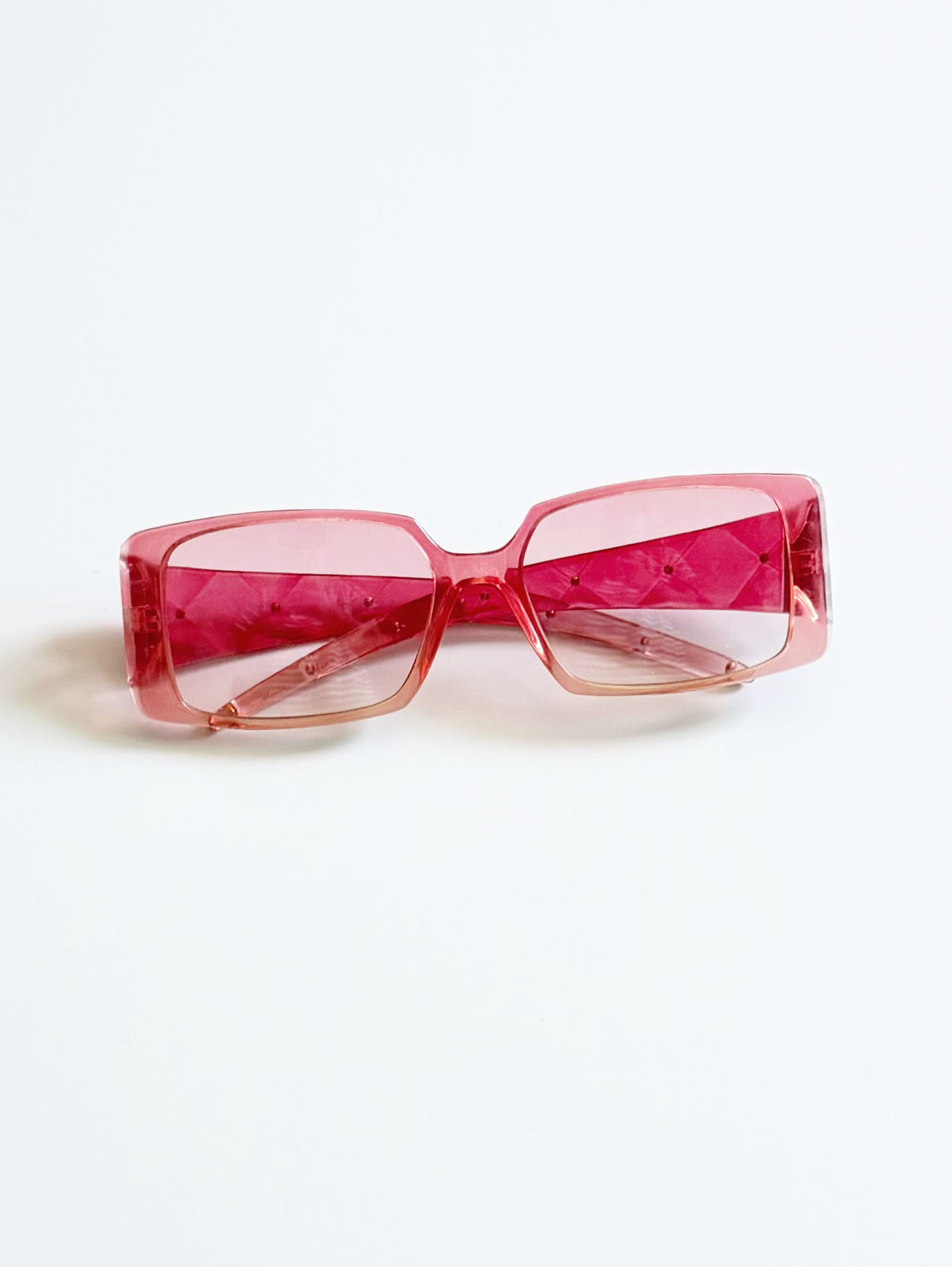 CAPRIO Translucent Pink Square Tinted Sunglasses