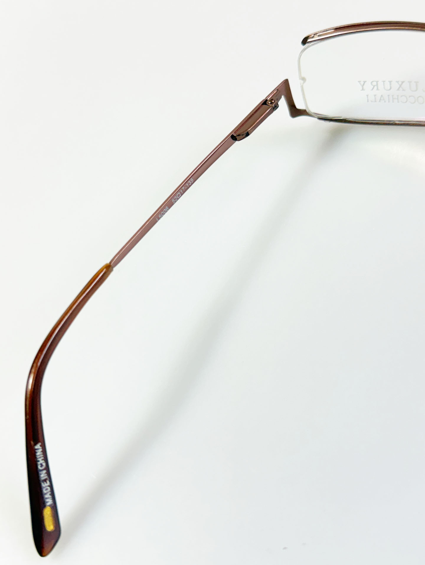 Luxury Occhiali Under-Rim Brown Square Metal Glasses