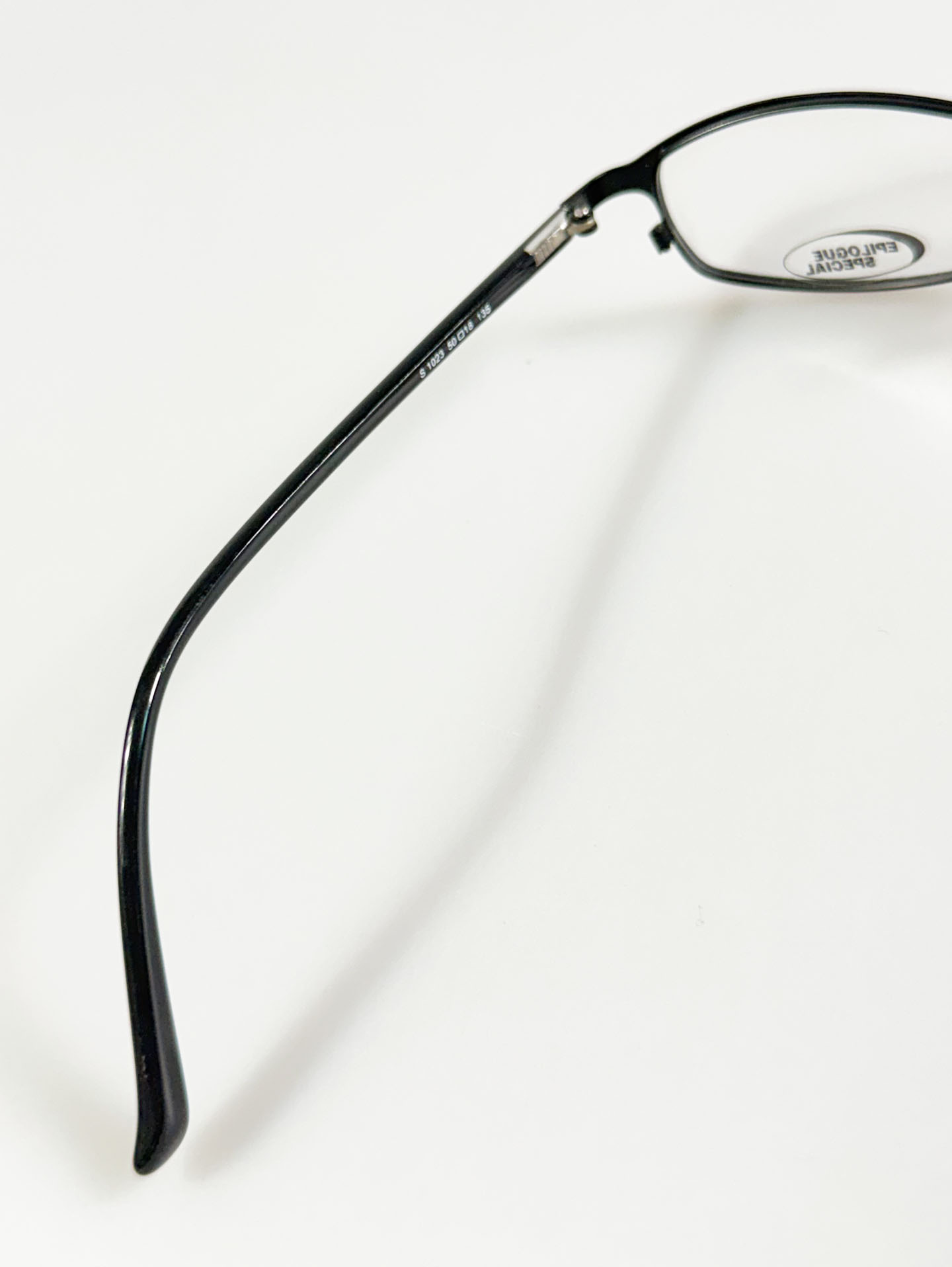 EPILOGUE Matte Black Slim Square Metal Glasses