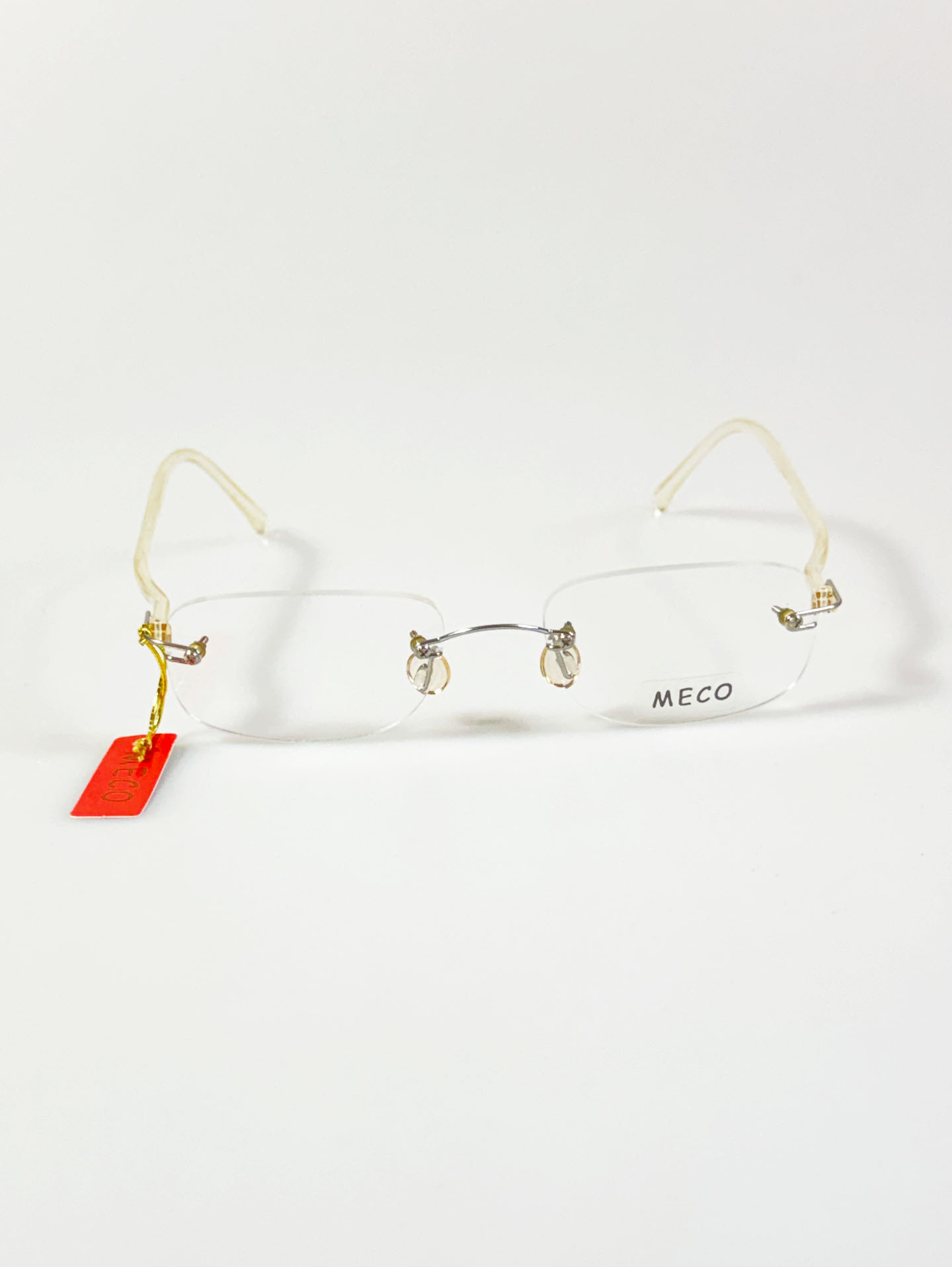 MECO Rimless Square Metal Frame Glasses