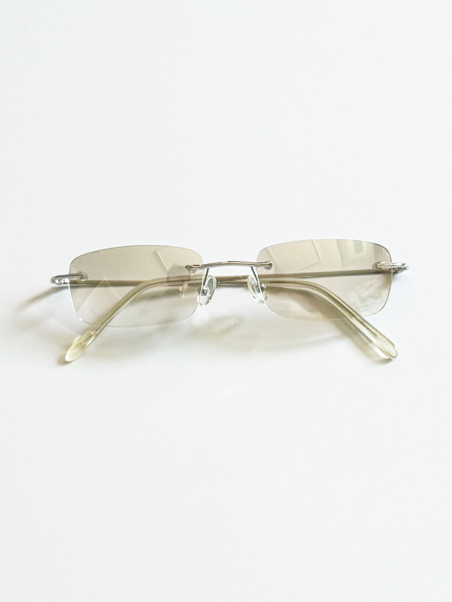 CAPRIO Rimless Square Metal Tinted Sunglasses